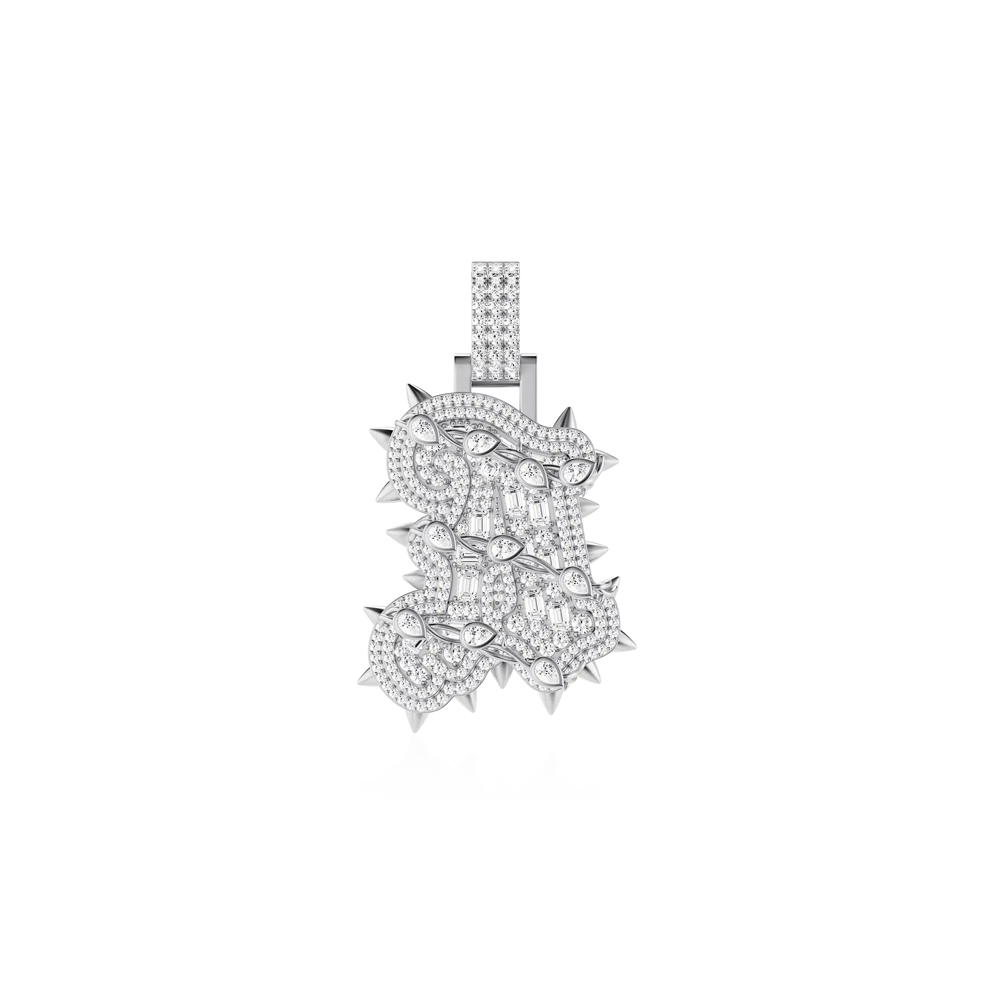 Custom Old English Willow Nail Thorn Font Pendant