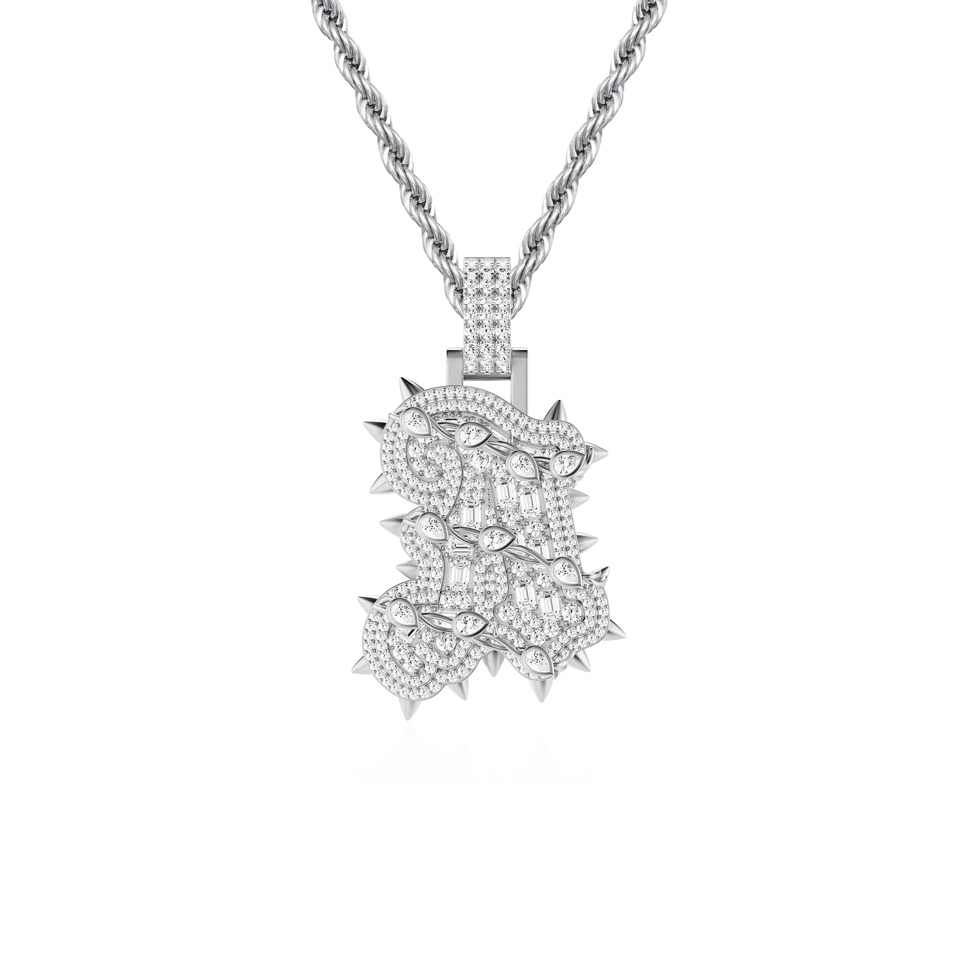 Custom Old English Willow Nail Thorn Font Pendant