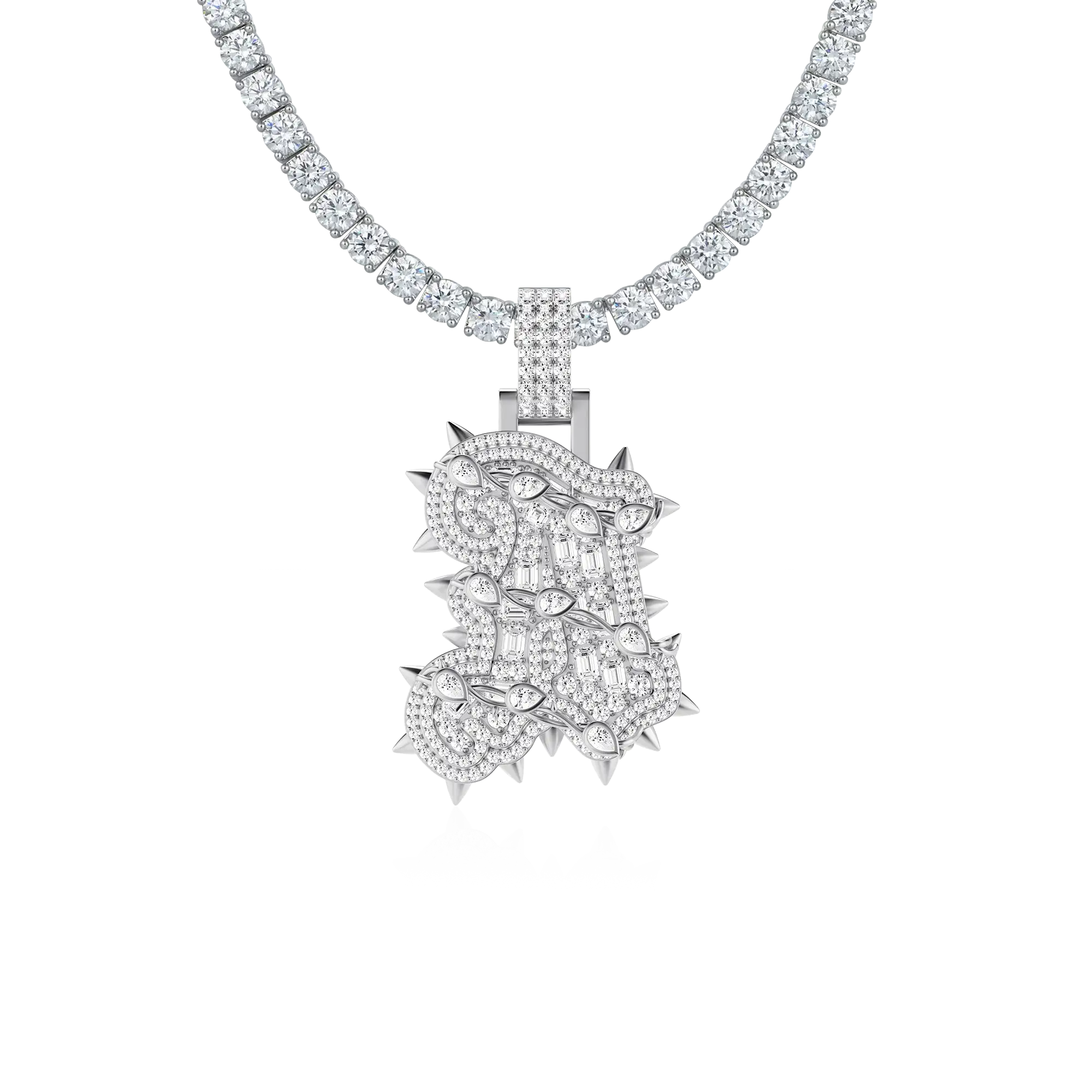 Custom Old English Willow Nail Thorn Font Pendant