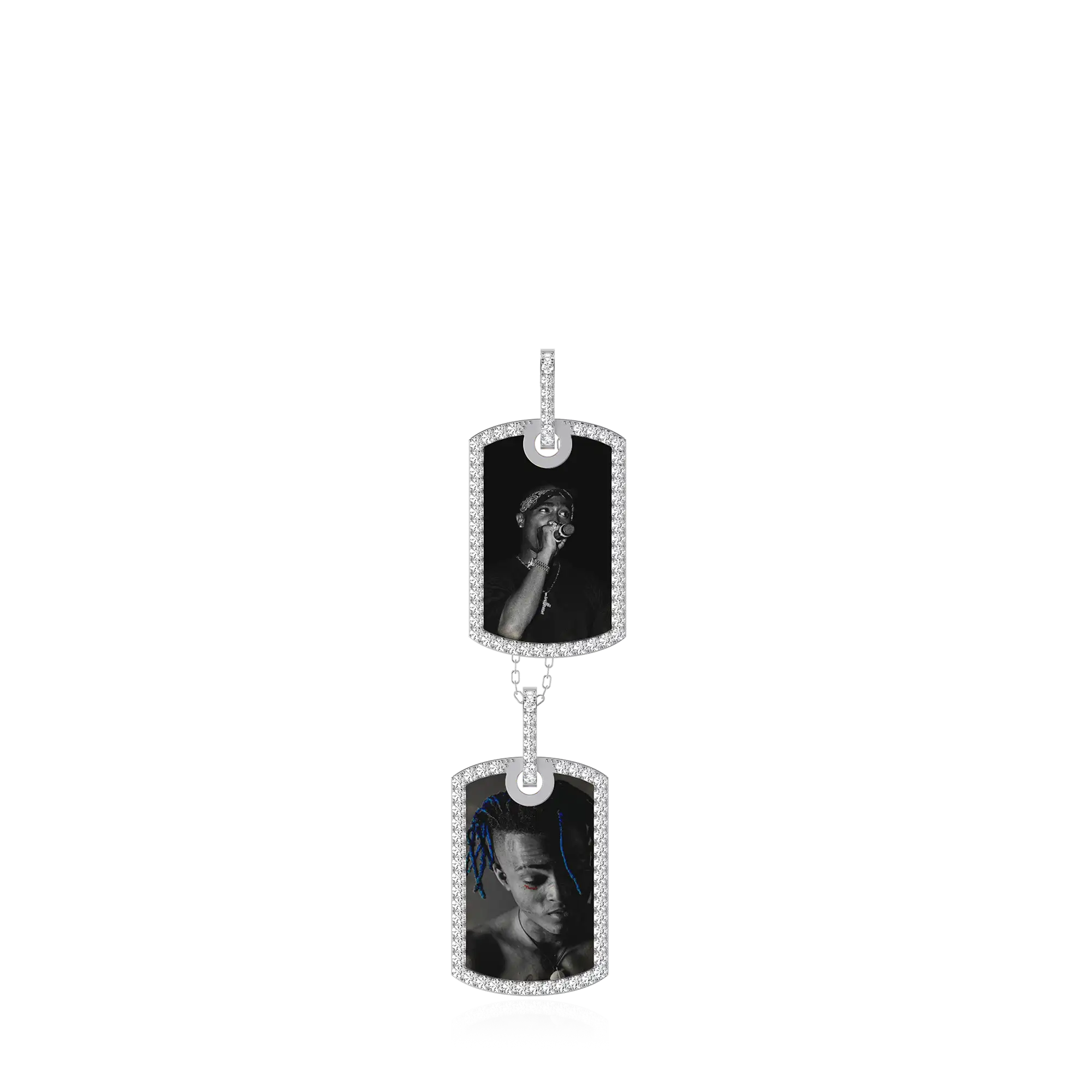 Custom Double Dog Tag Photo Frame Pendant