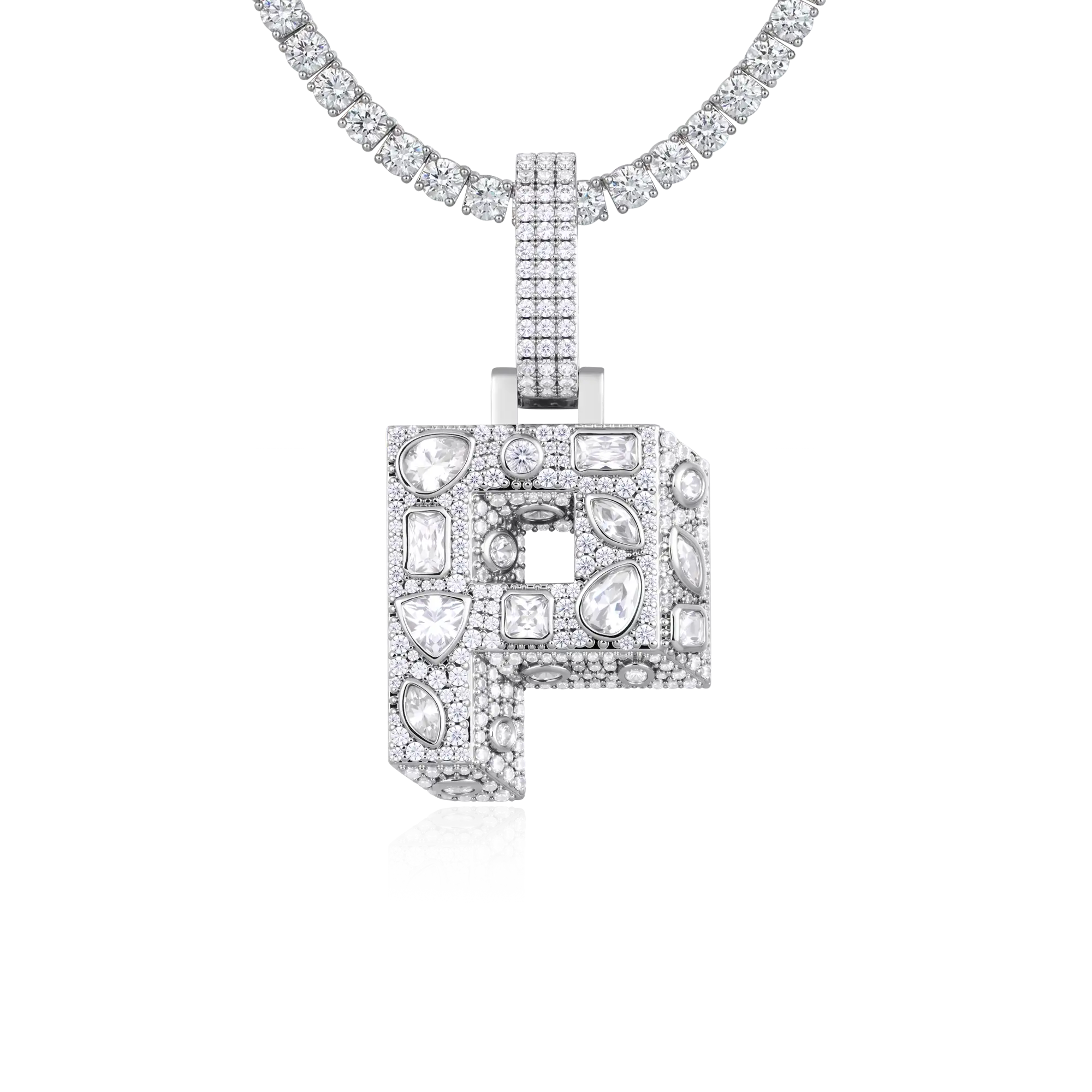 Custom Shaped Cut Three-dimensional Letter Pendant