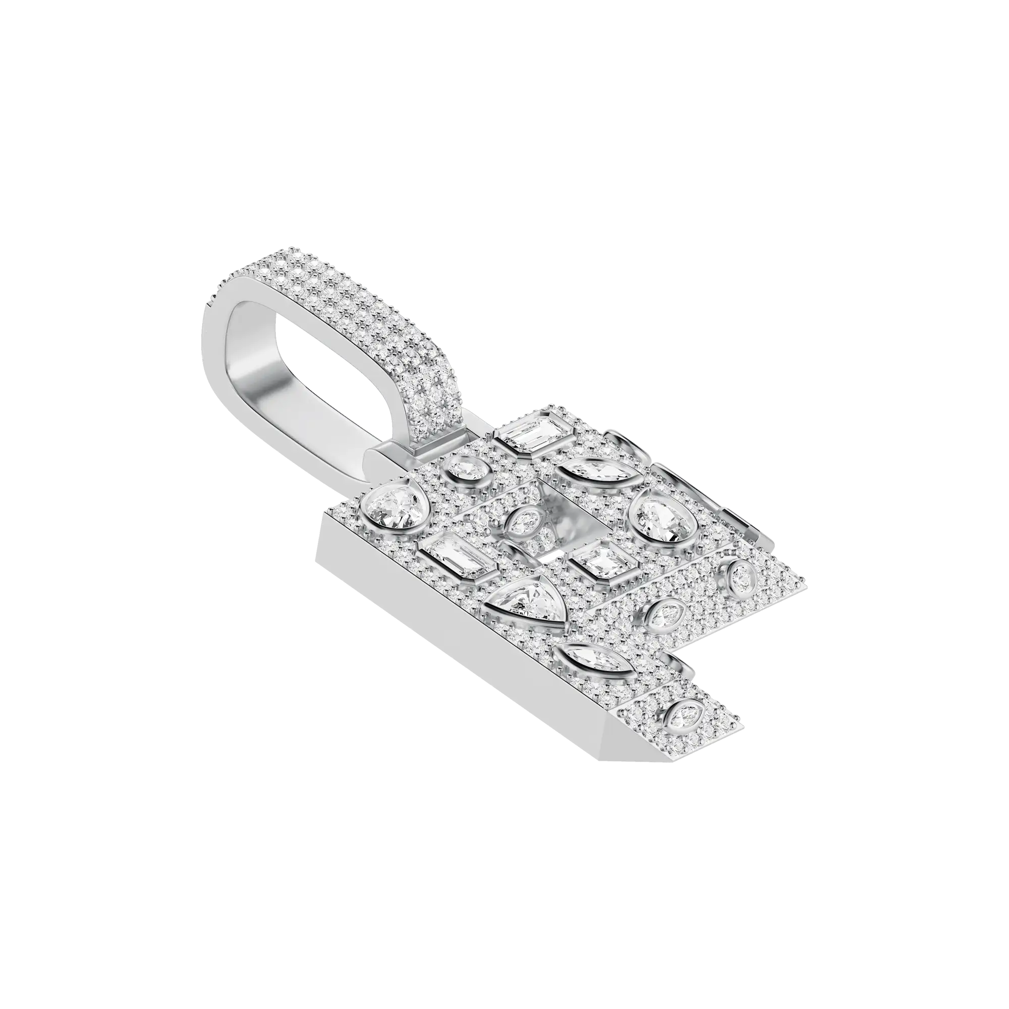 Custom Shaped Cut Three-dimensional Letter Pendant