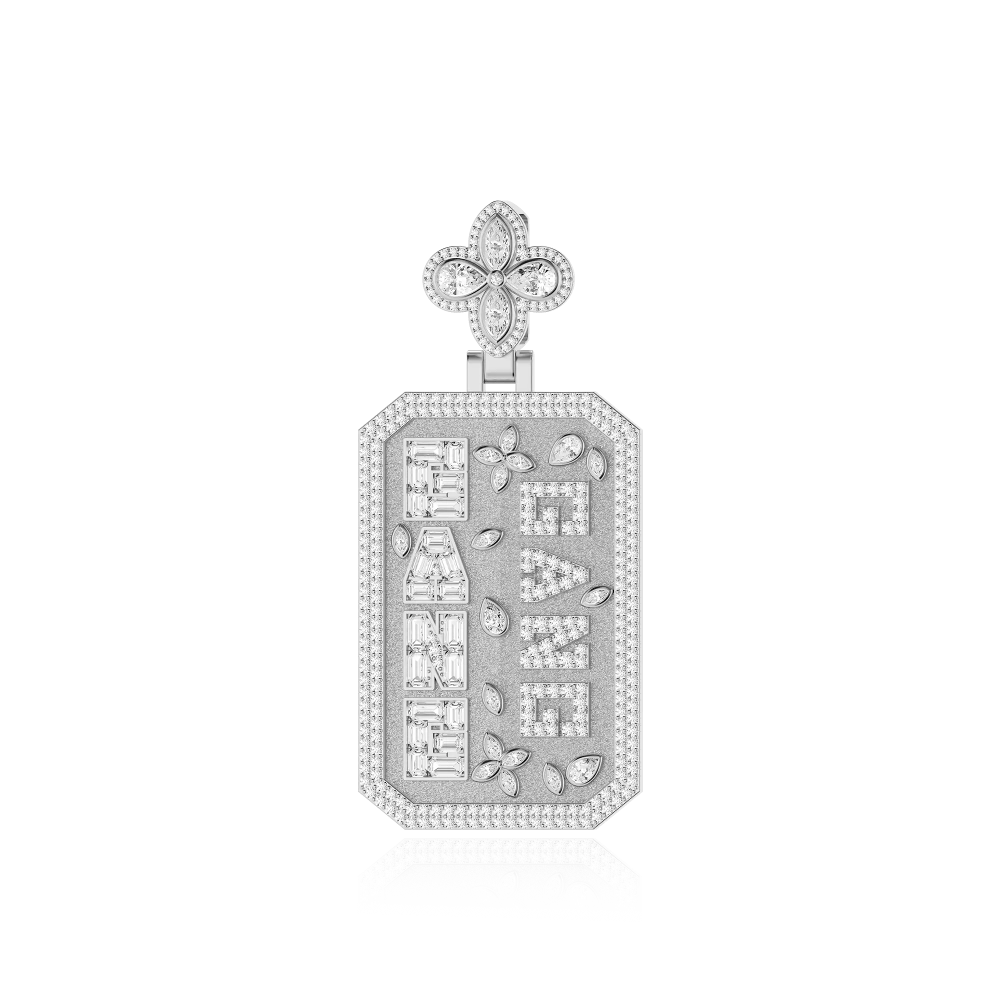 Custom Special Cut Letter Square Pendant