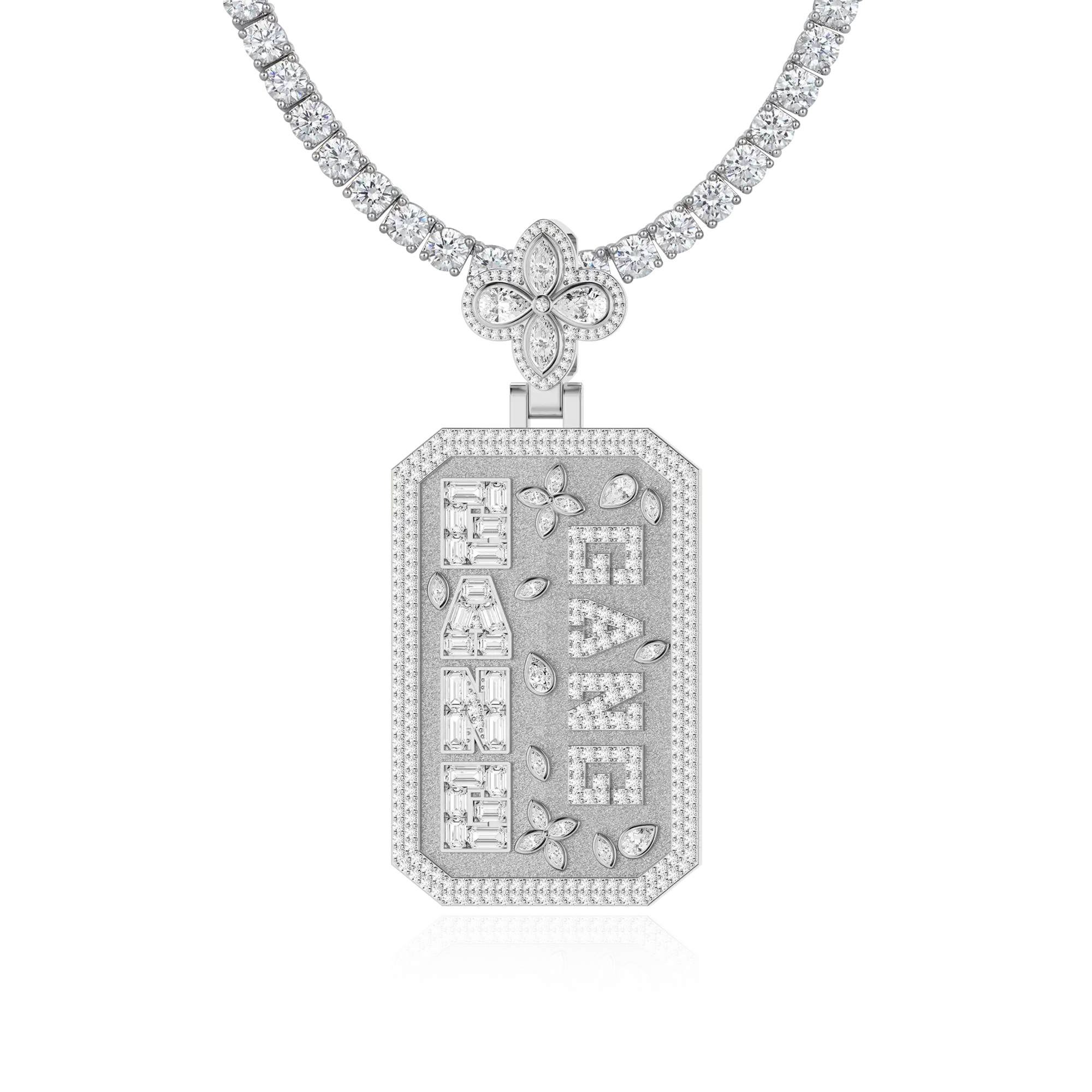 Custom Special Cut Letter Square Pendant