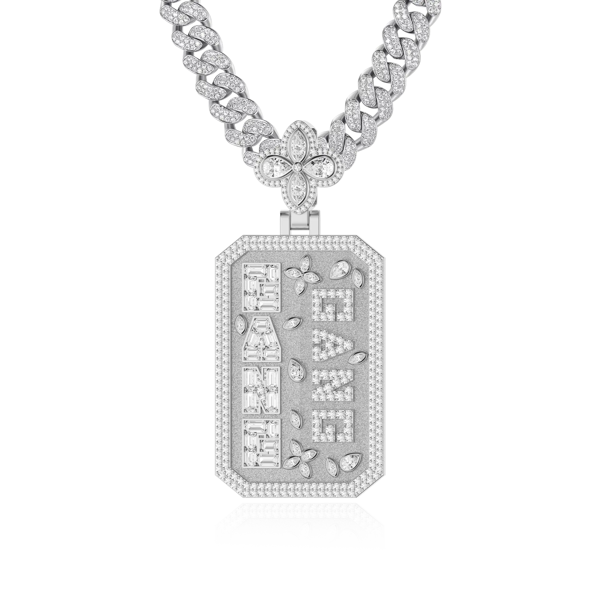 Custom Special Cut Letter Square Pendant