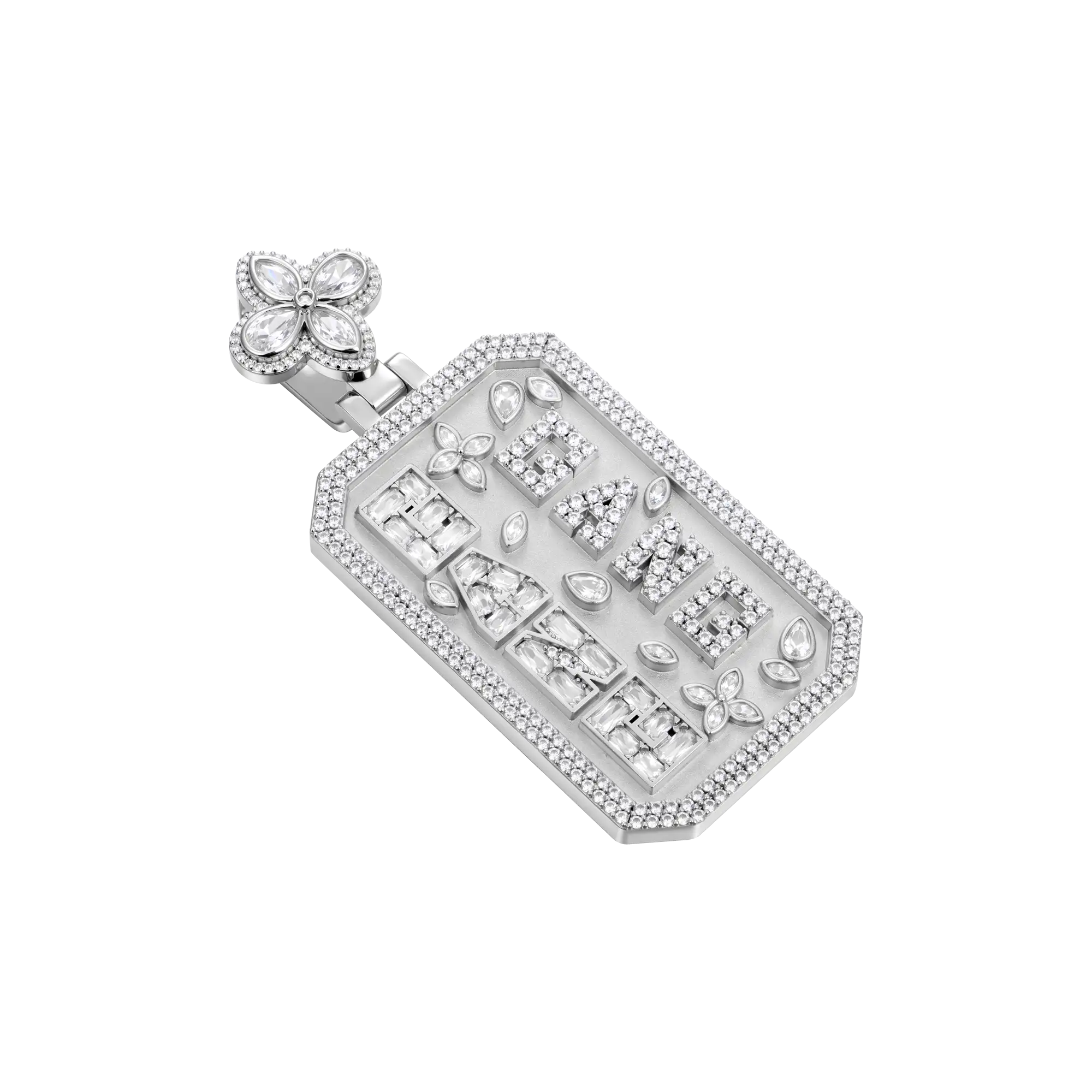 Custom Special Cut Letter Square Pendant