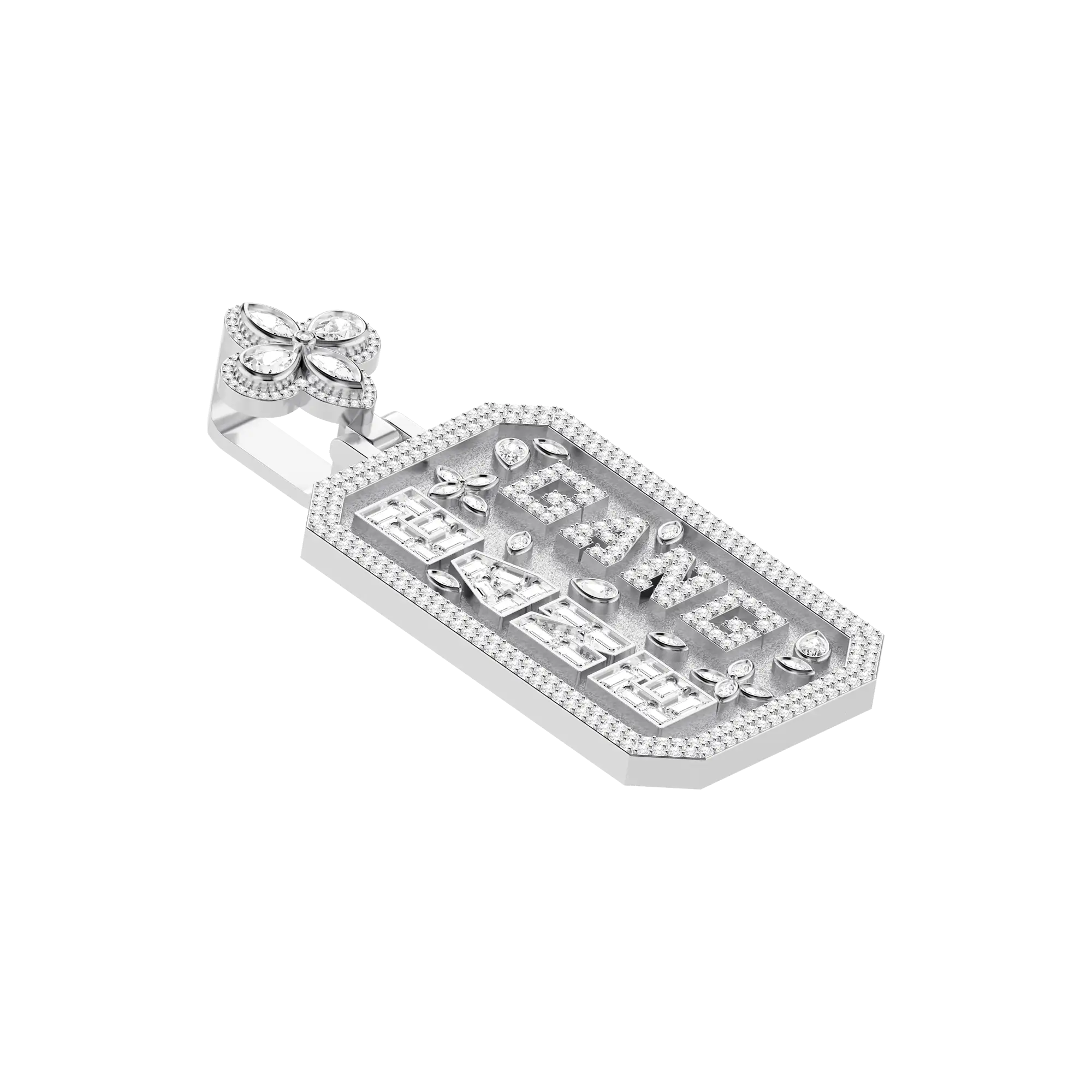 Custom Special Cut Letter Square Pendant