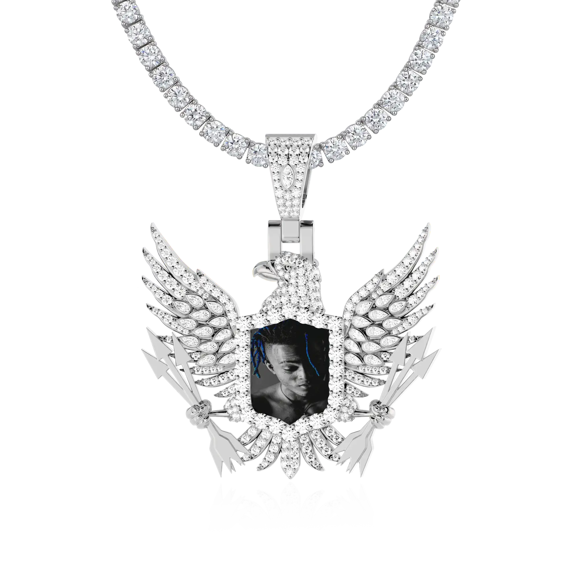 Custom 3D Eagle Photo Frame Pendant
