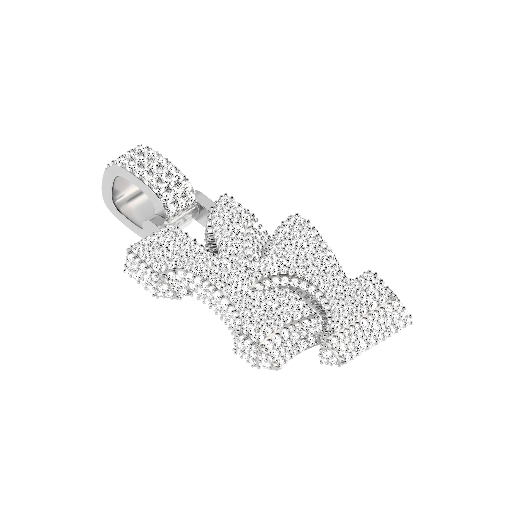 Custom Ice 3D Graffiti Font Pendant - 30mm