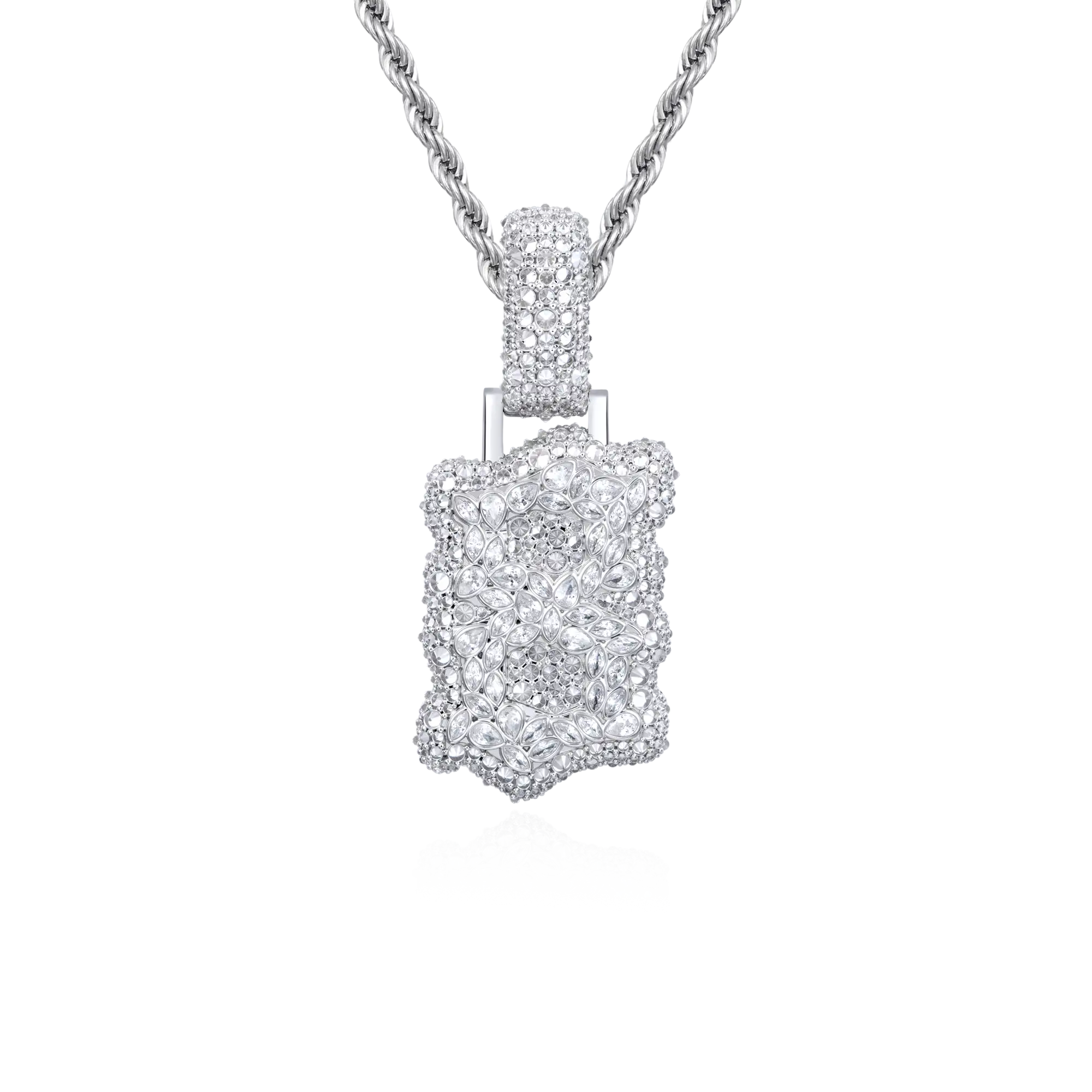 Custom Shaped Diamond Double-Layer Pendant - 35mm