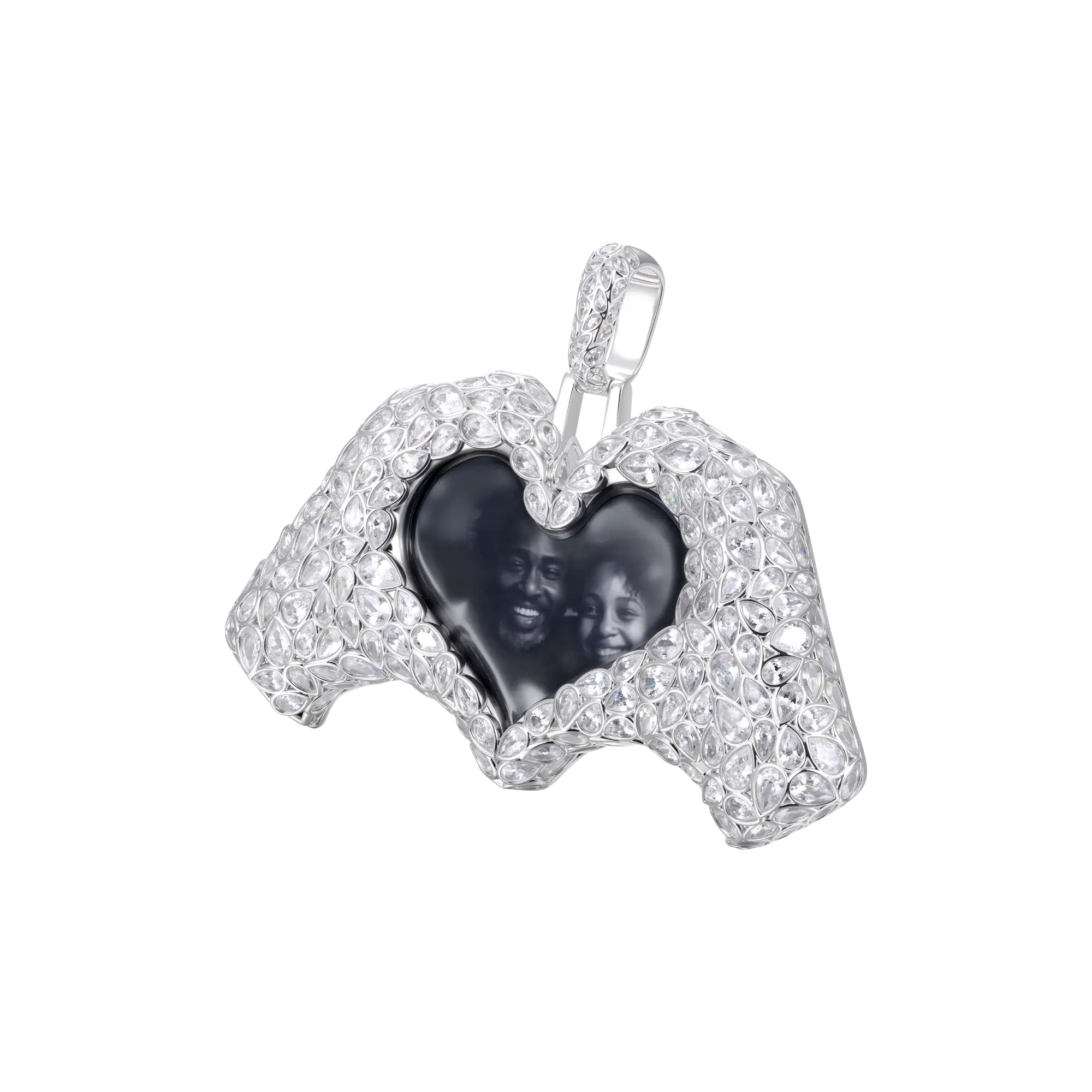 Heart-Shaped Intricate Cut Inlay Pendant