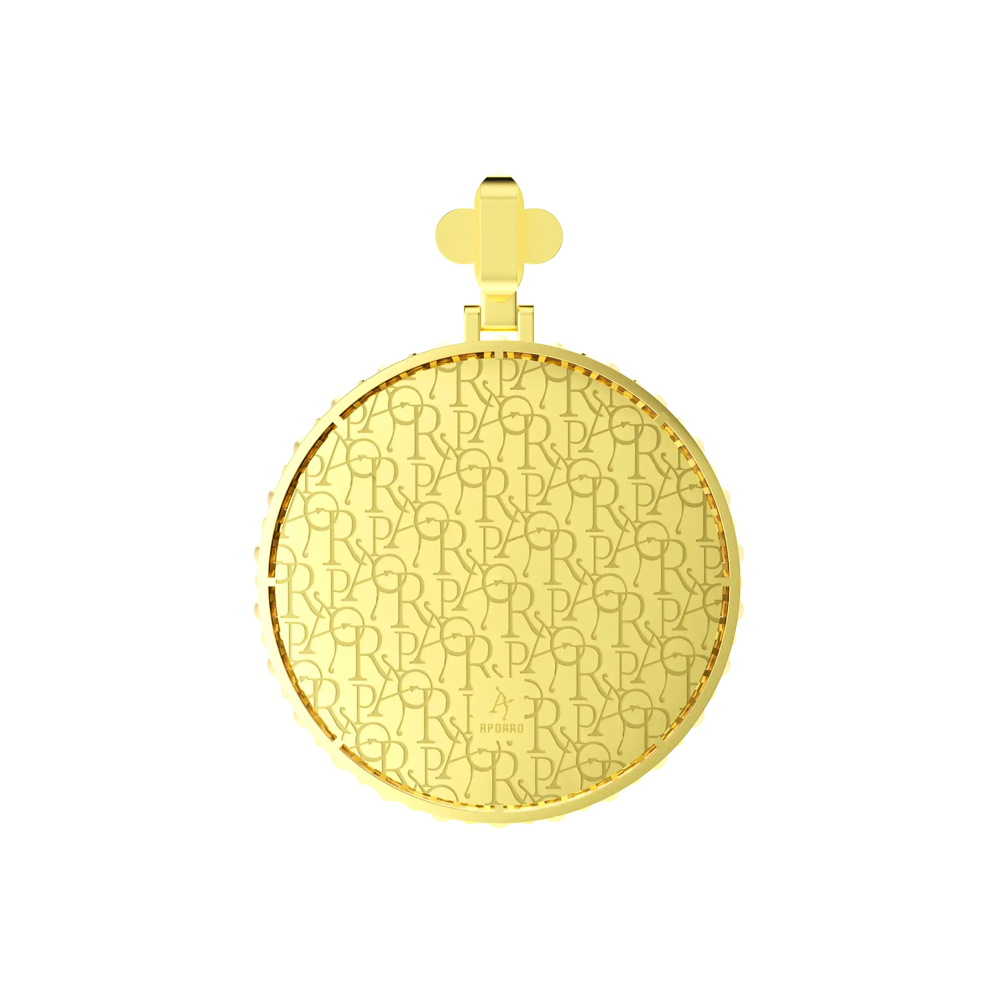 Custom Full Iced Round Bezel Set Pendant