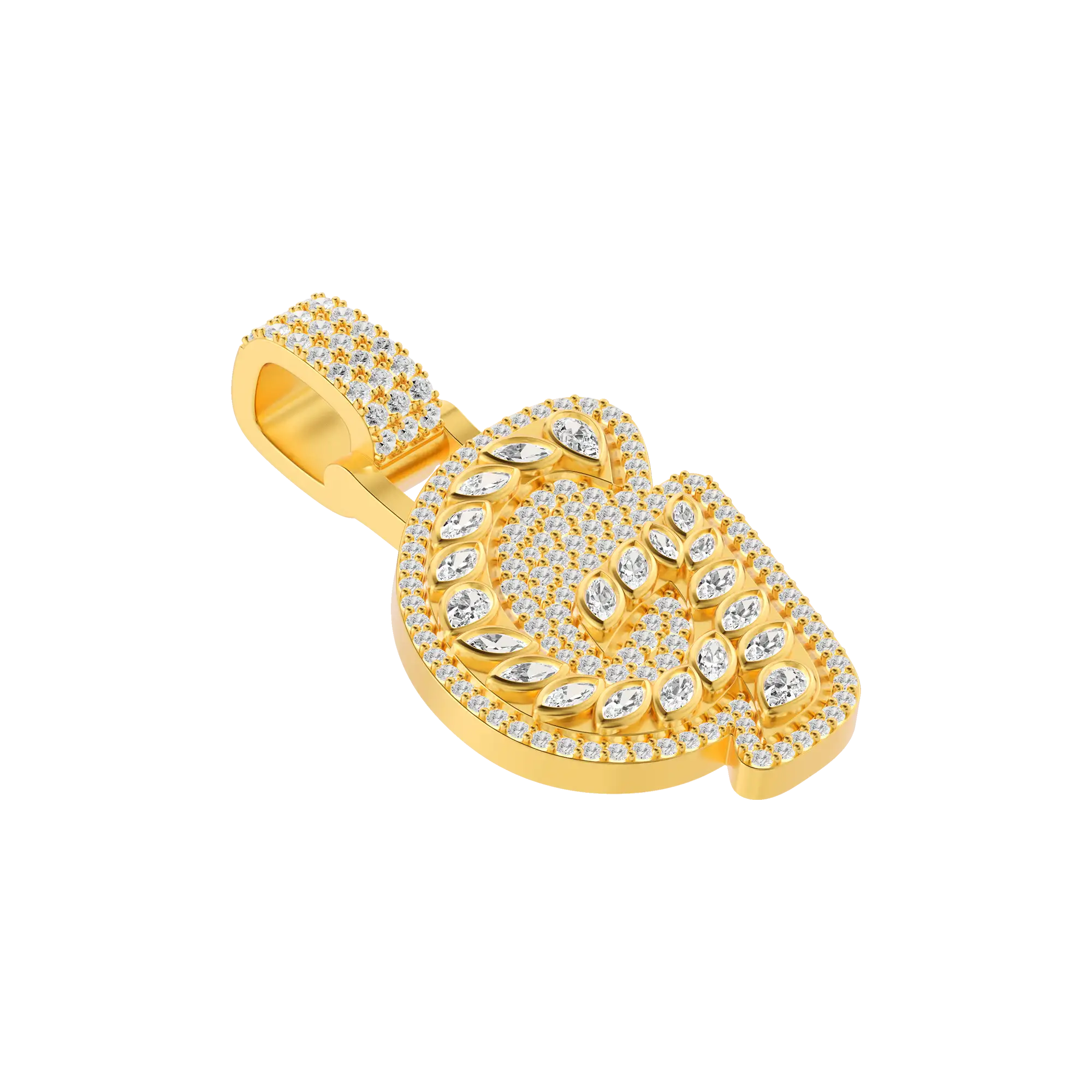 Custom Shaped Diamond 3D Lucida Font Pendant -30mm