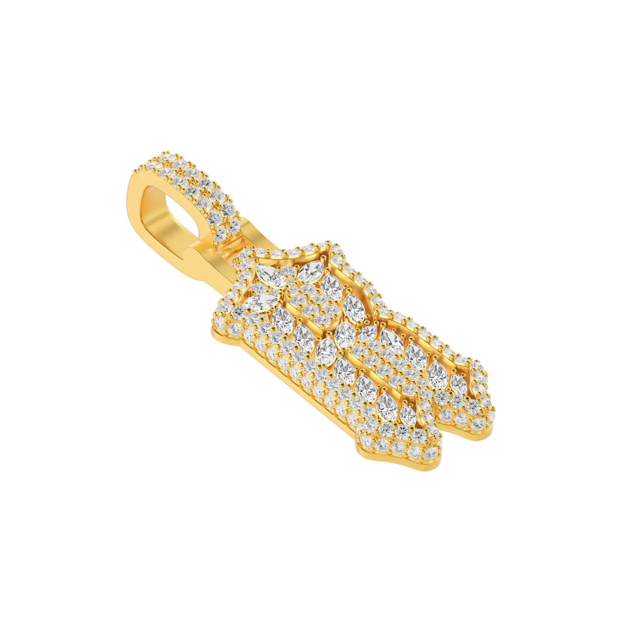 Custom Shaped Diamond Gothic Font Pendant-30mm