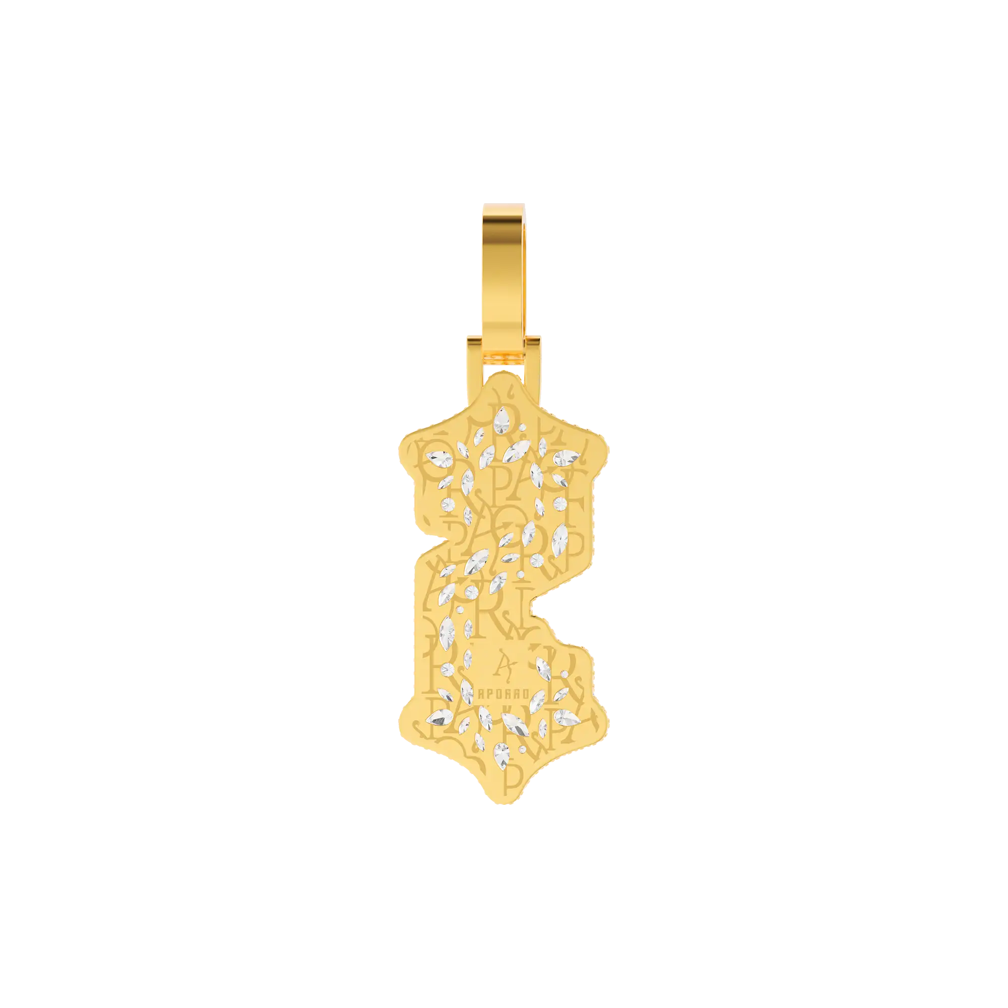 Custom Shaped Diamond Gothic Font Pendant - 51mm