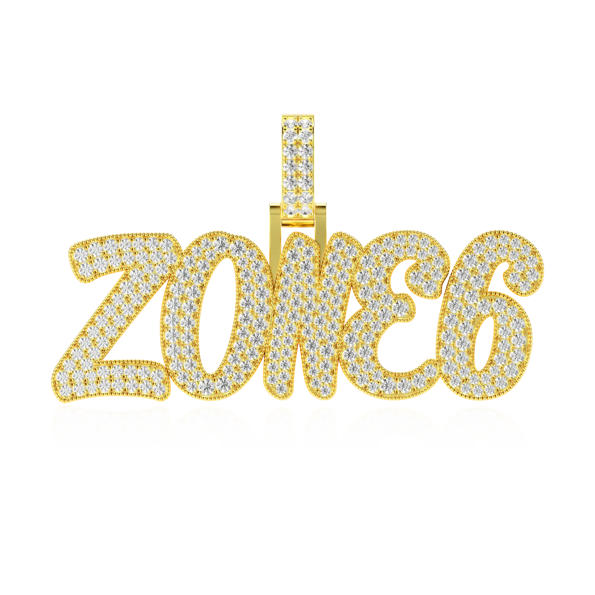 Custom Moissanite Romantic Font Letter/Number Name Pendant