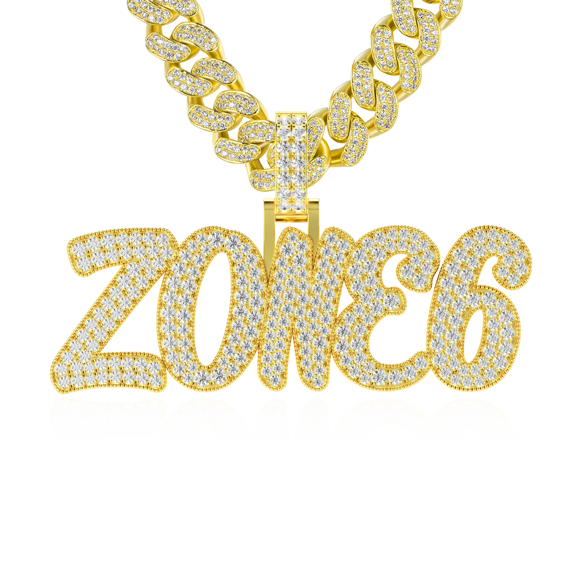 Custom Moissanite Romantic Font Letter/Number Name Pendant