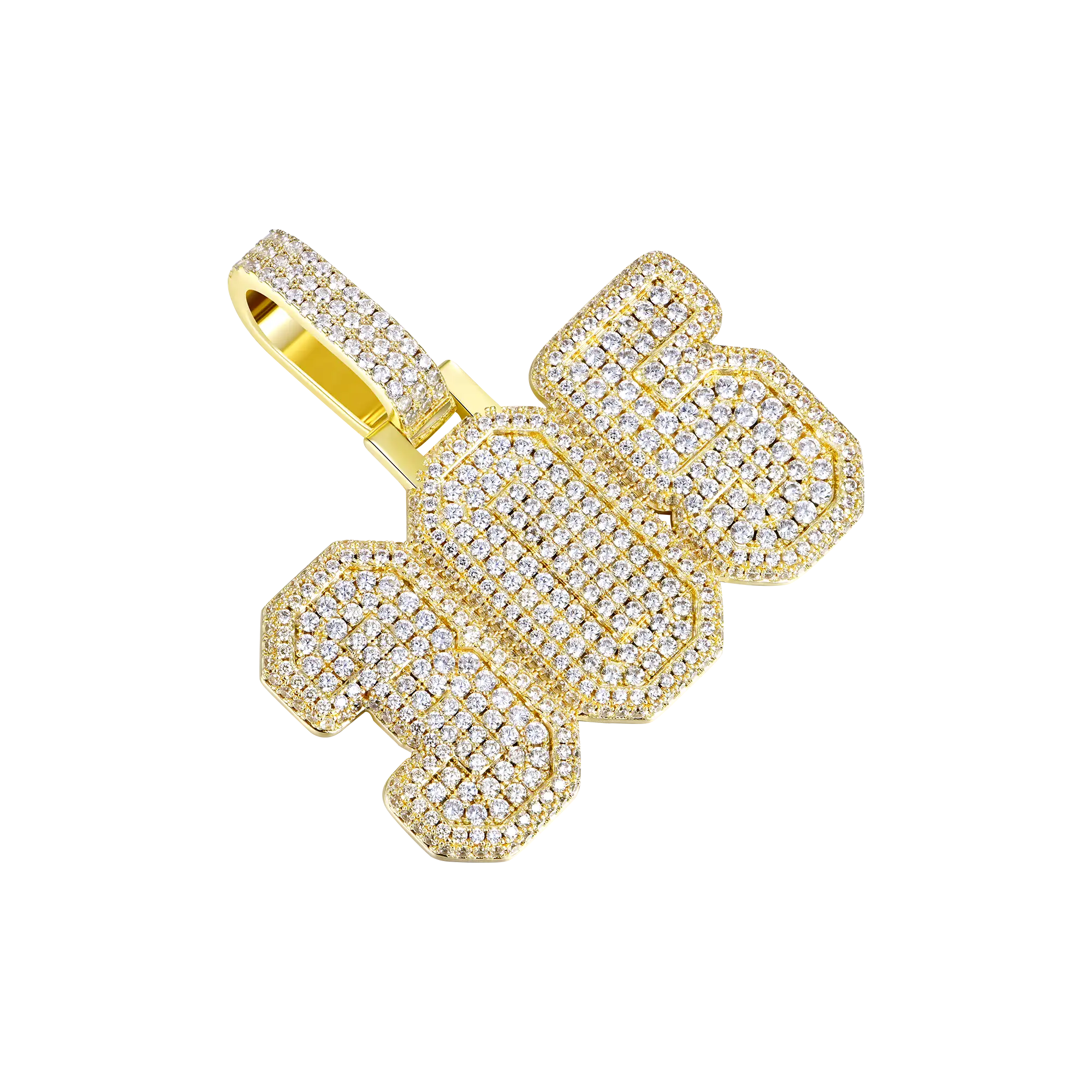 Custom Moissanite University Font Letter/Number Name Pendant