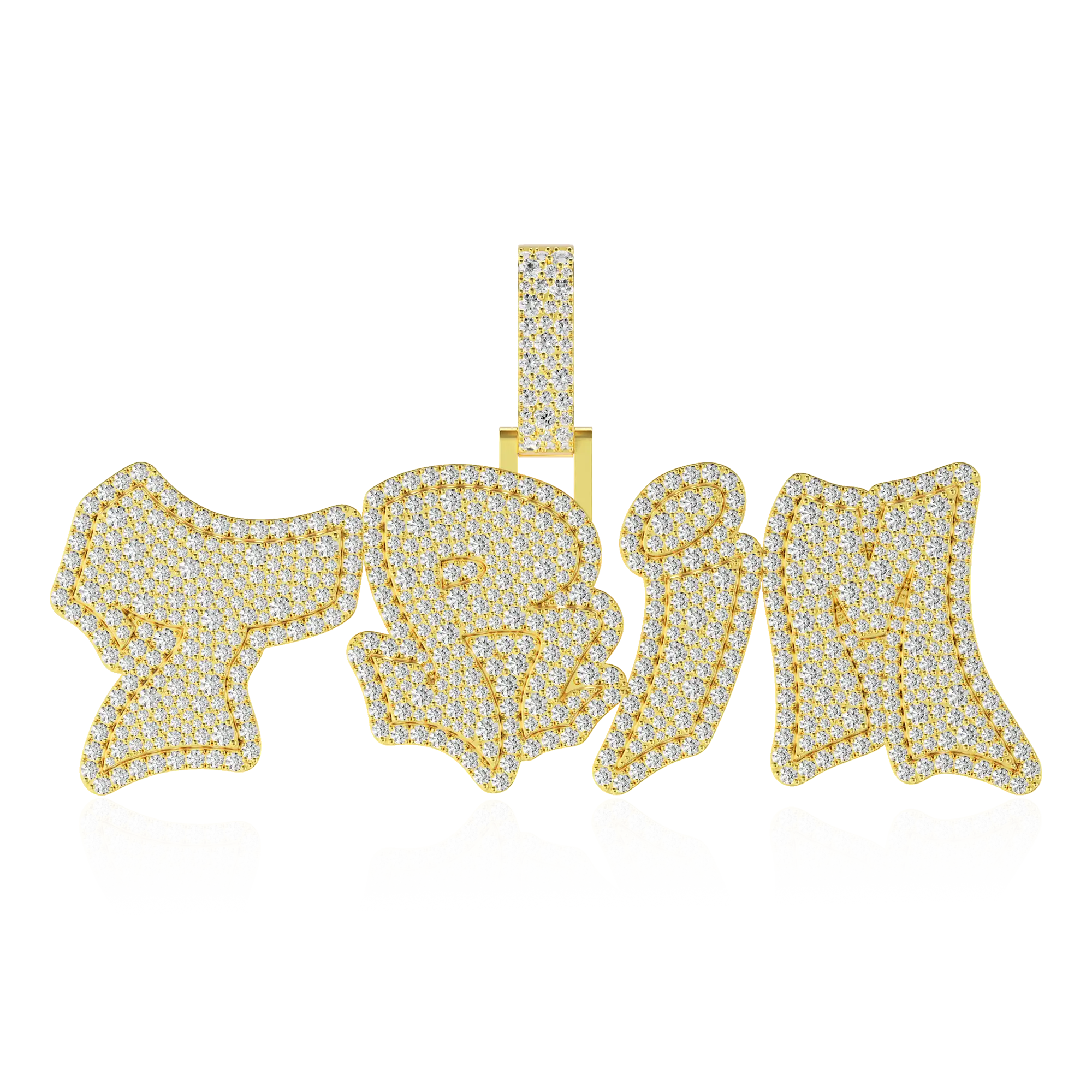 Custom Double Layer Graffiti Font Letter Pendant - 30mm