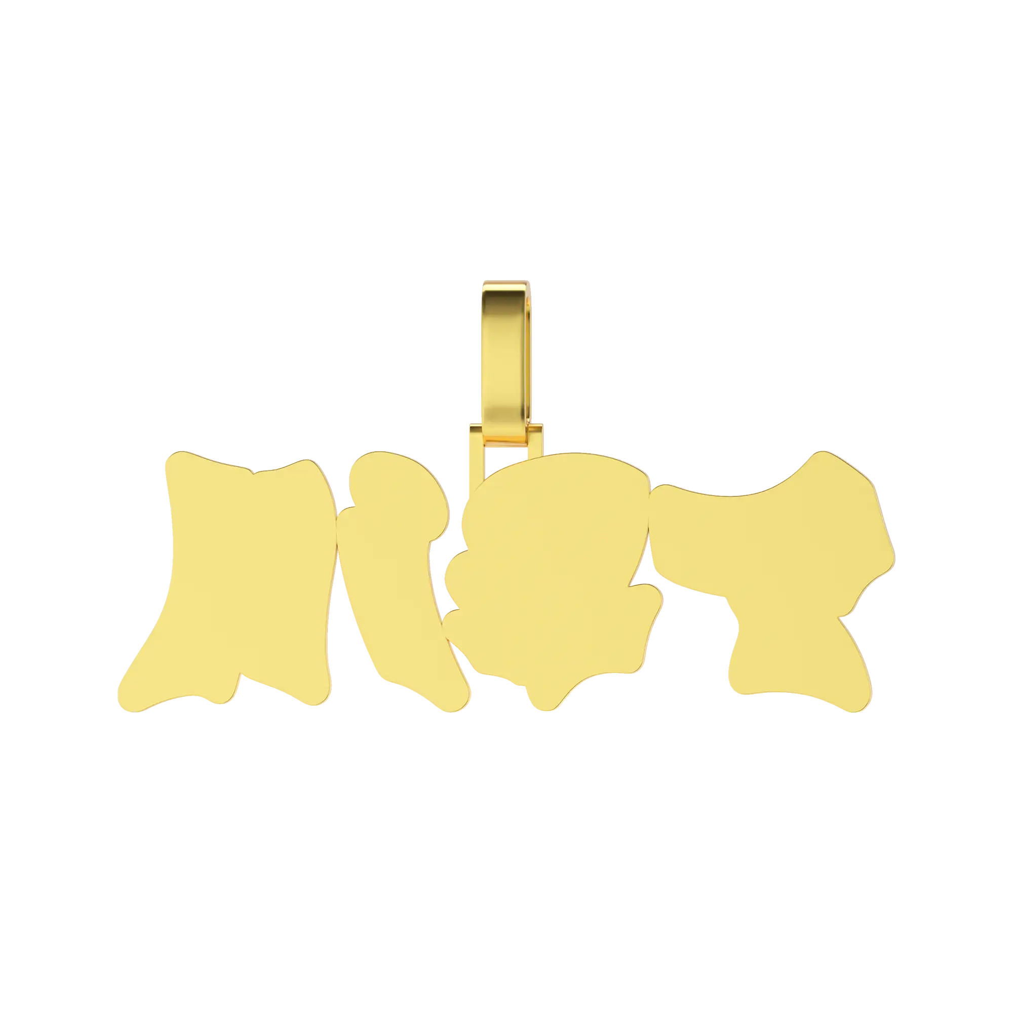 Custom Double Layer Graffiti Font Letter Pendant - 30mm