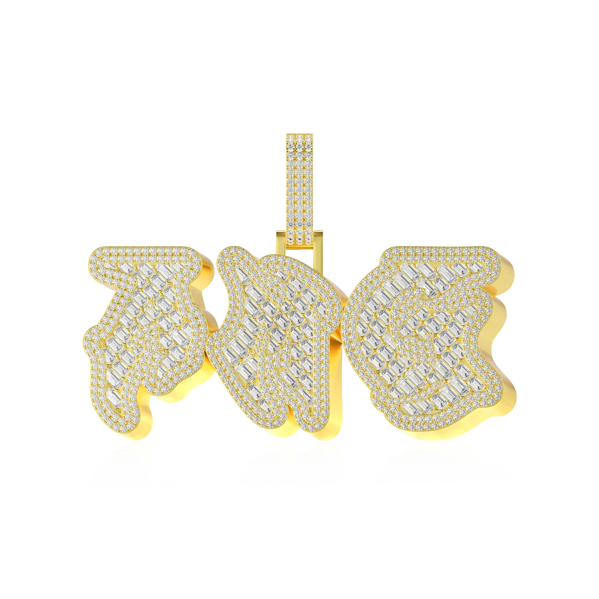 Custom Woven Set Letter Pendant