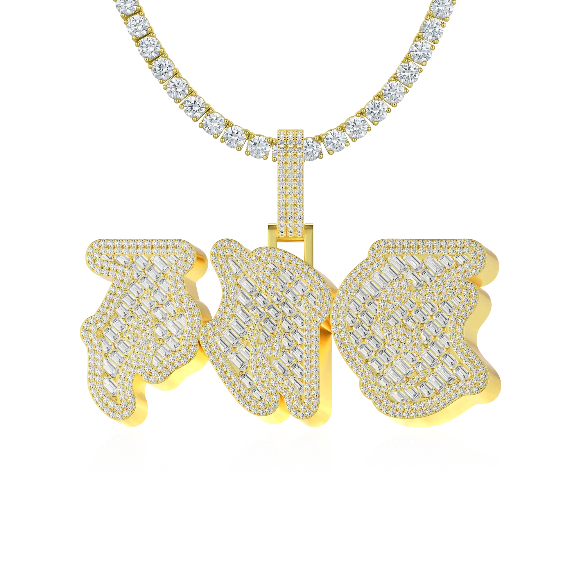 Custom Woven Set Letter Pendant