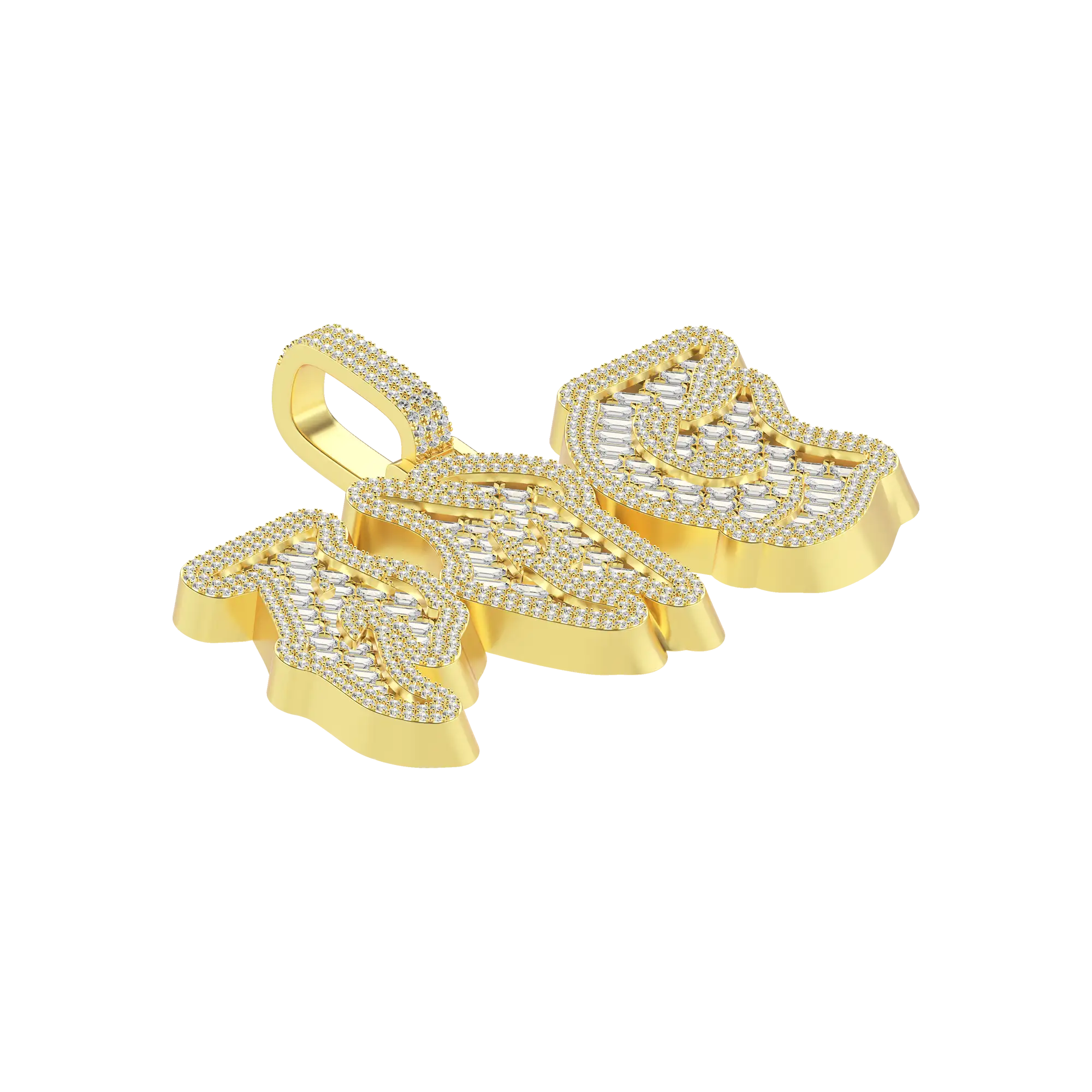 Custom Woven Set Letter Pendant