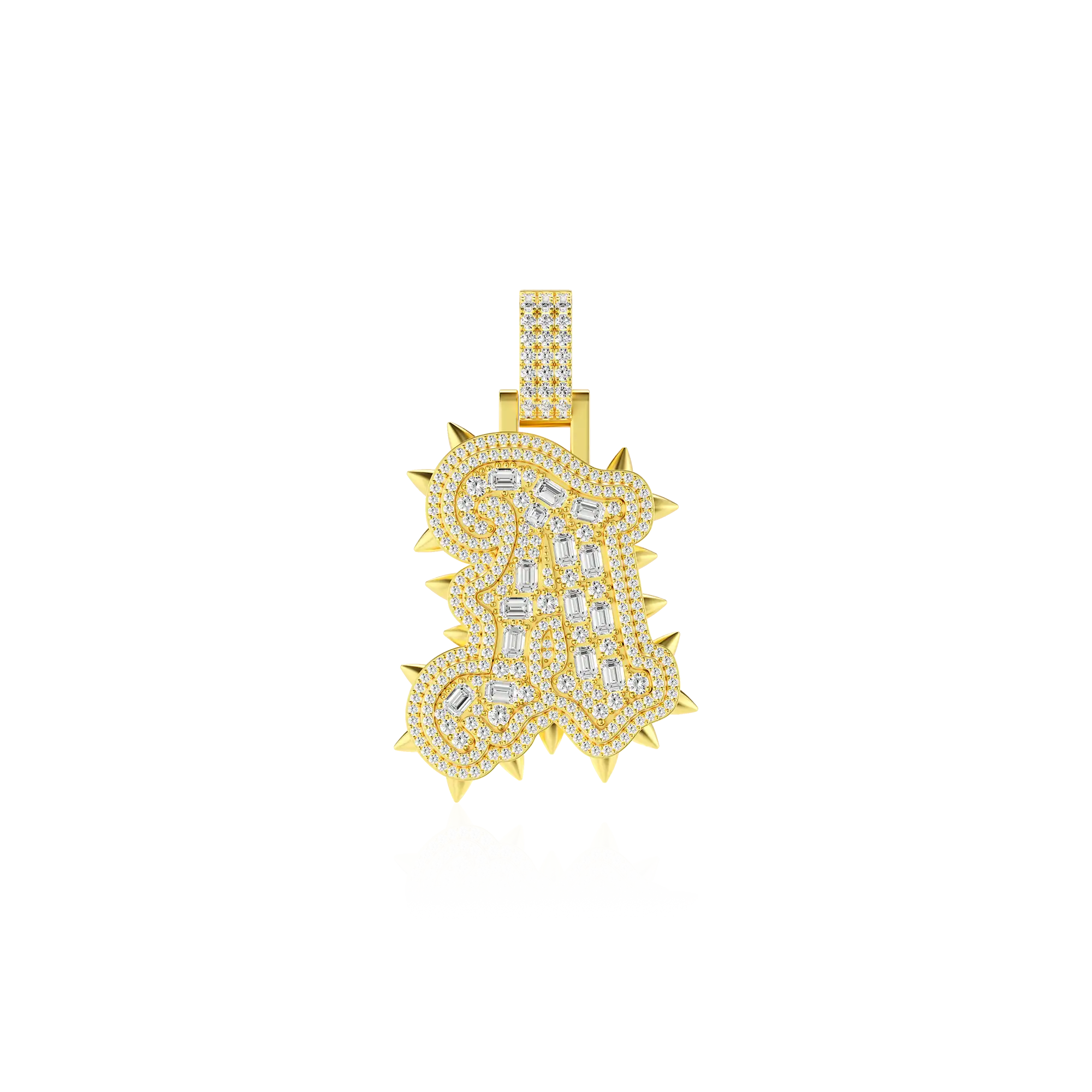 Custom Old English Willow Studded Font Pendant