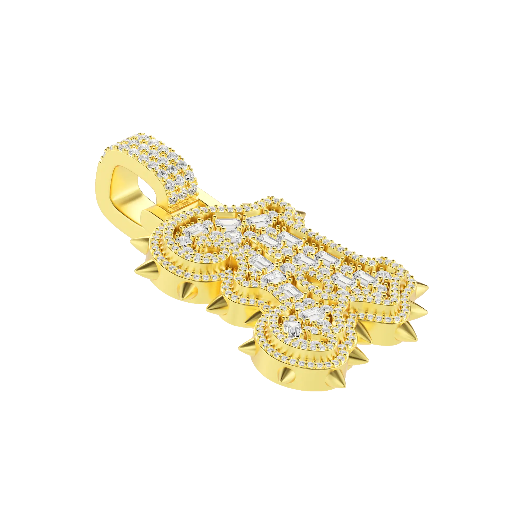 Custom Old English Willow Studded Font Pendant