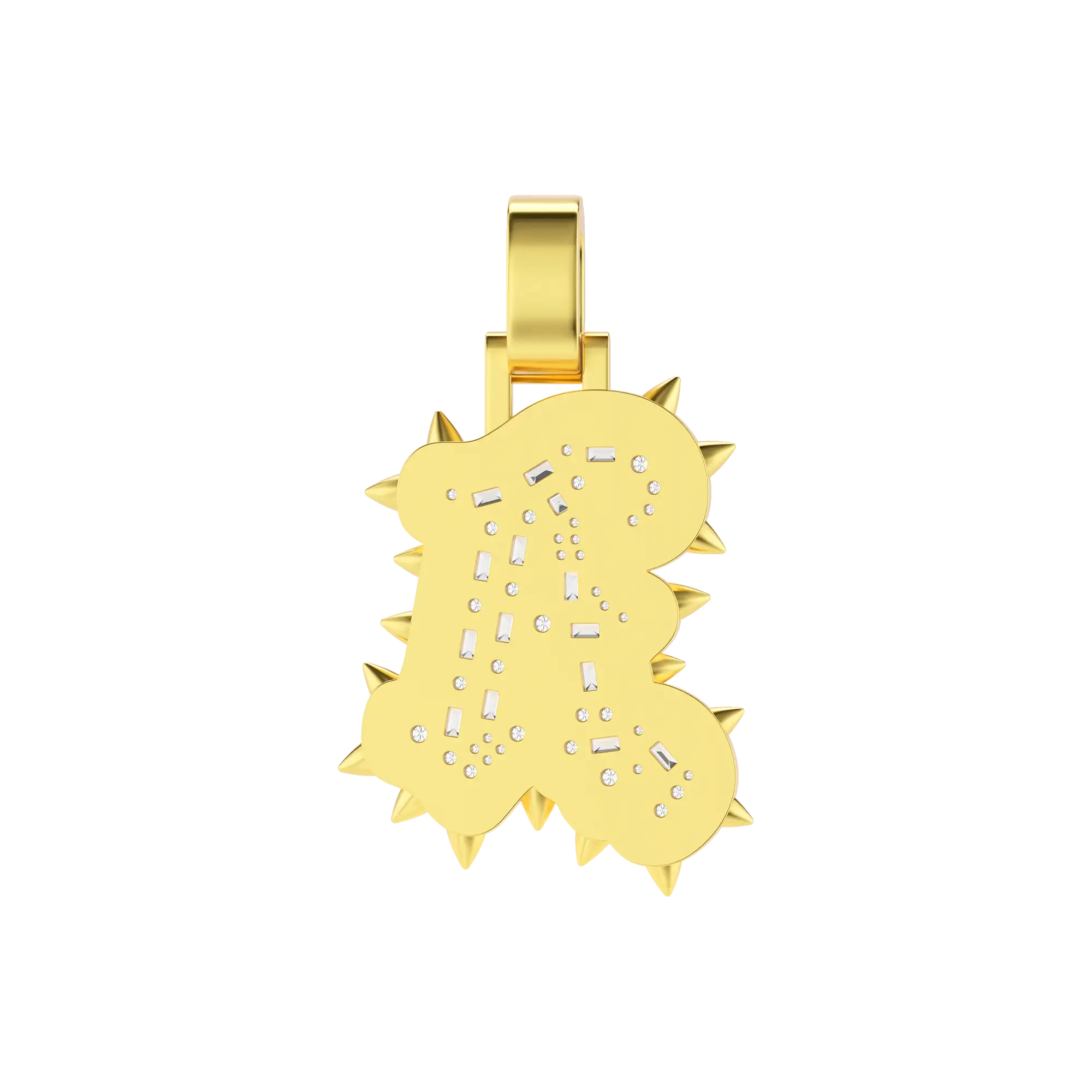 Custom Old English Willow Studded Font Pendant