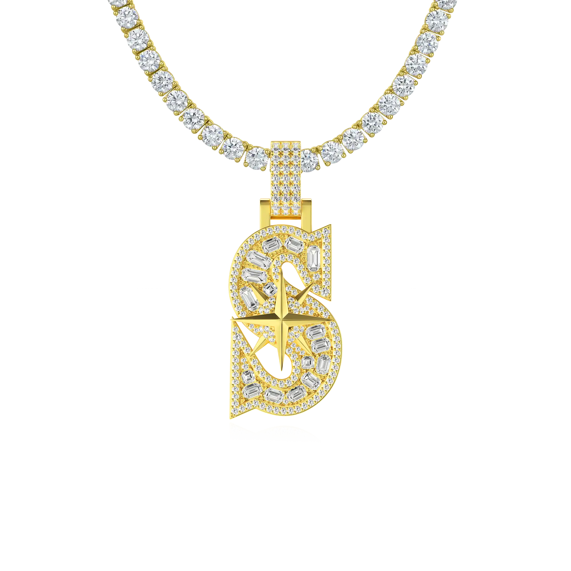 30MM Star Font Pendant