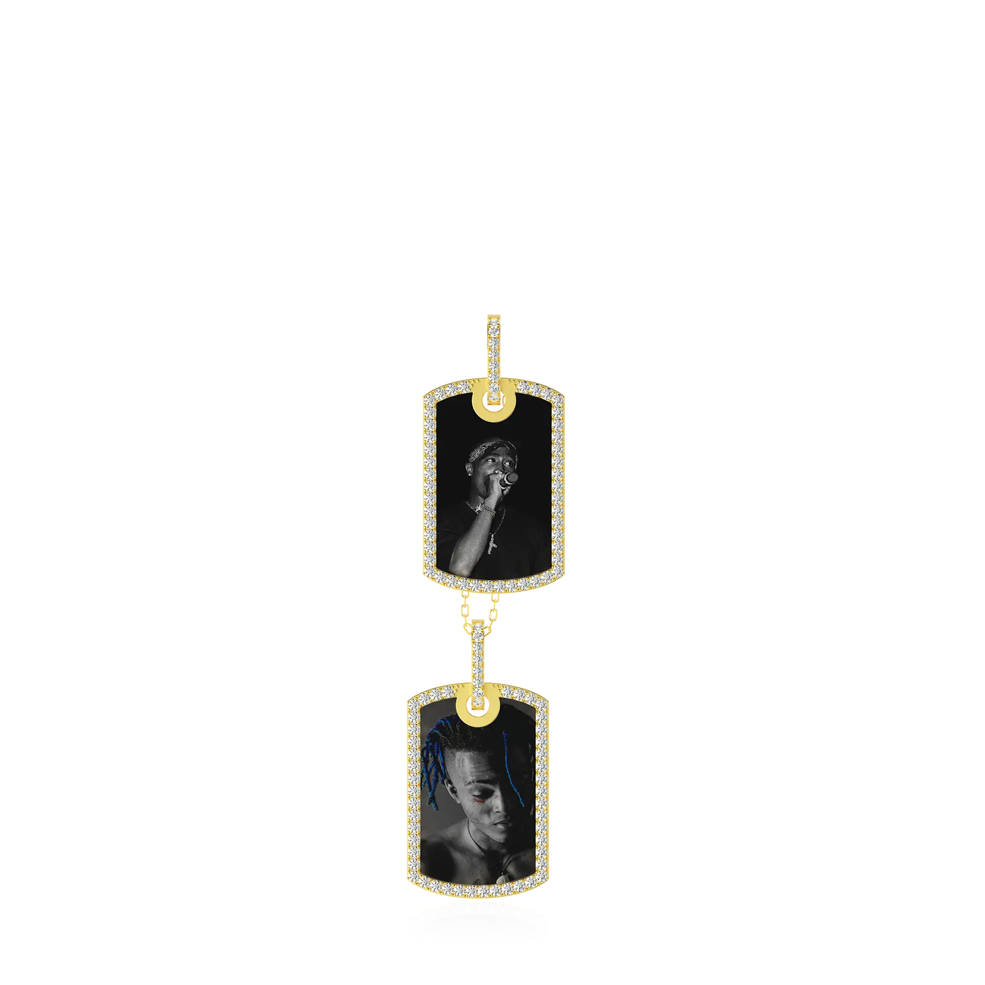 Custom Double Dog Tag Photo Frame Pendant