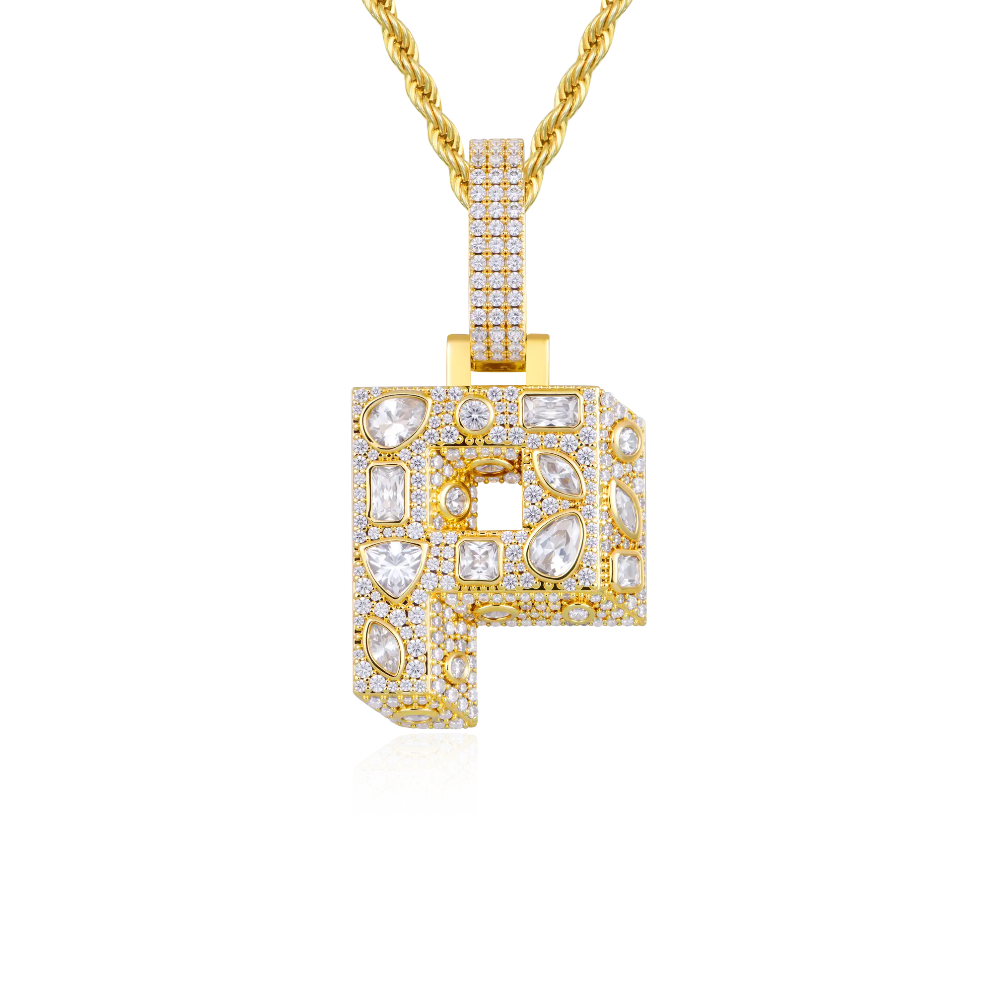 Custom Shaped Cut Three-dimensional Letter Pendant