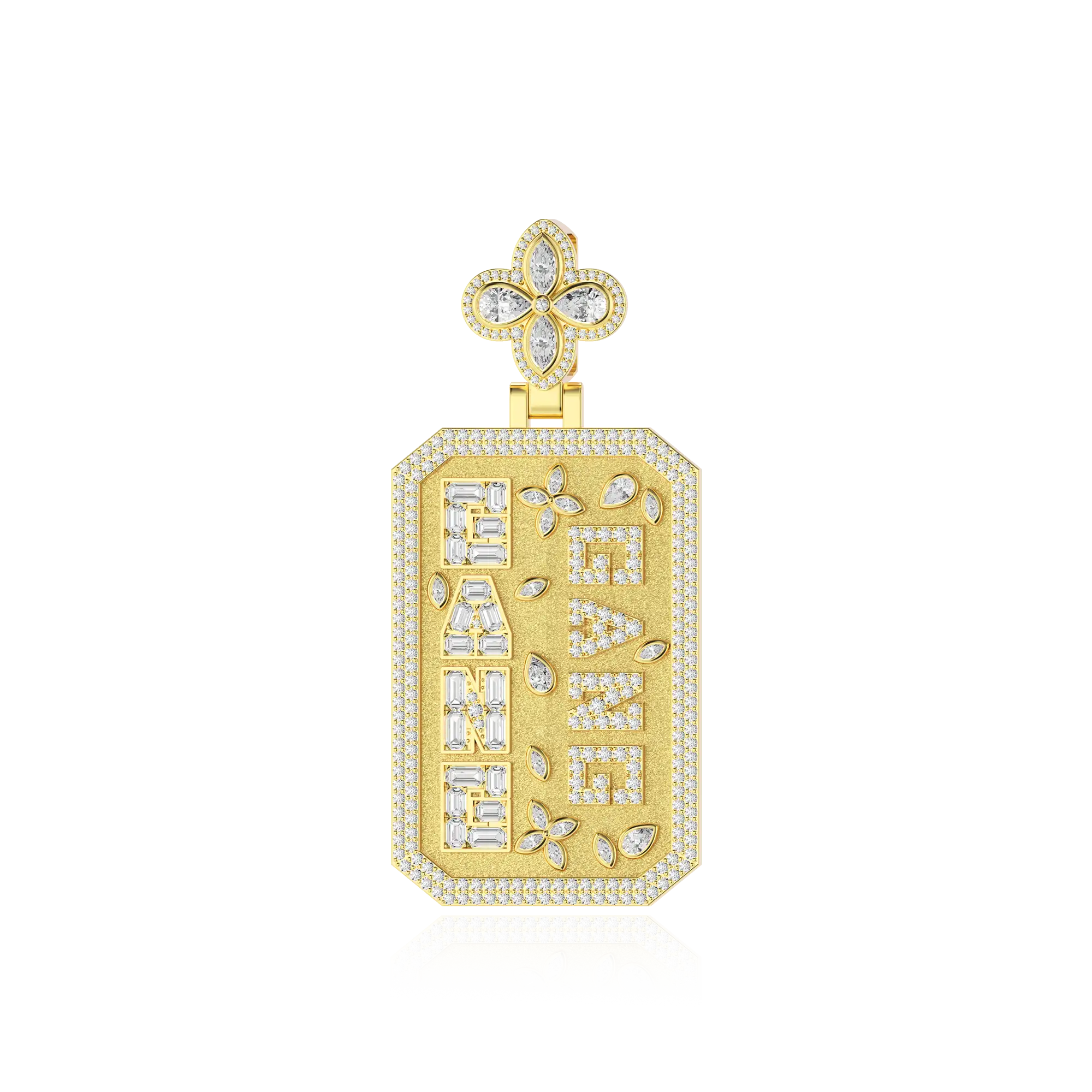 Custom Special Cut Letter Square Pendant