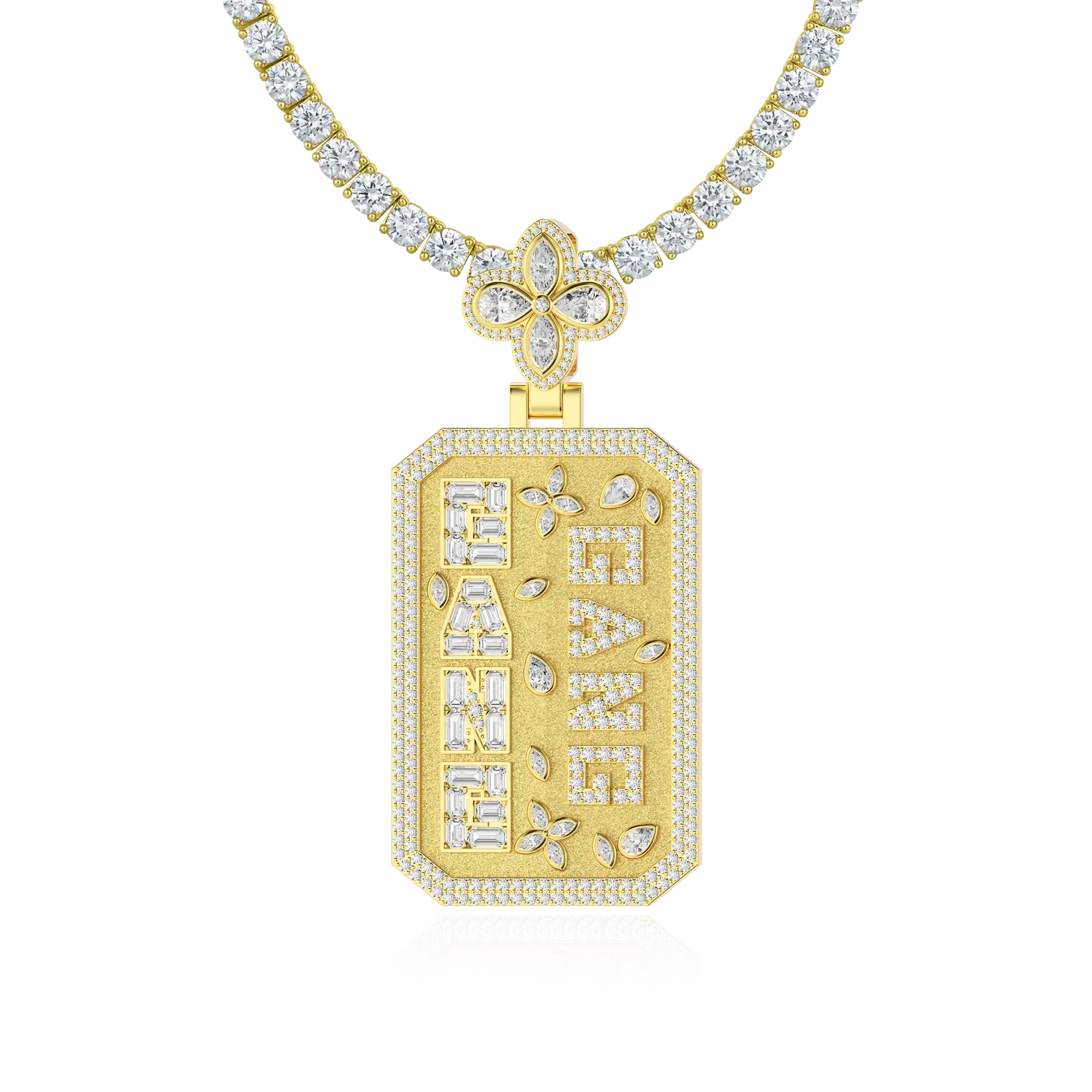 Custom Special Cut Letter Square Pendant