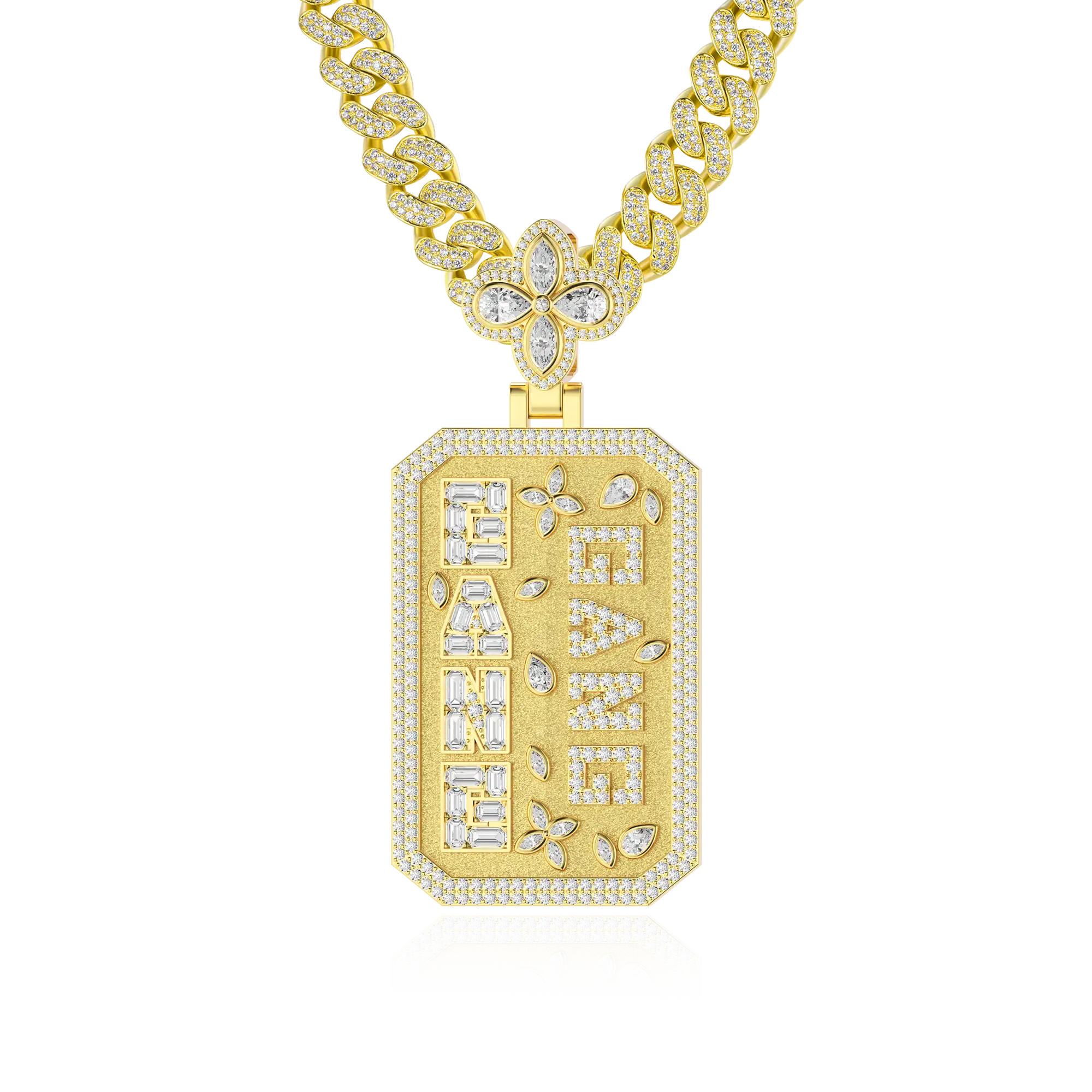 Custom Special Cut Letter Square Pendant