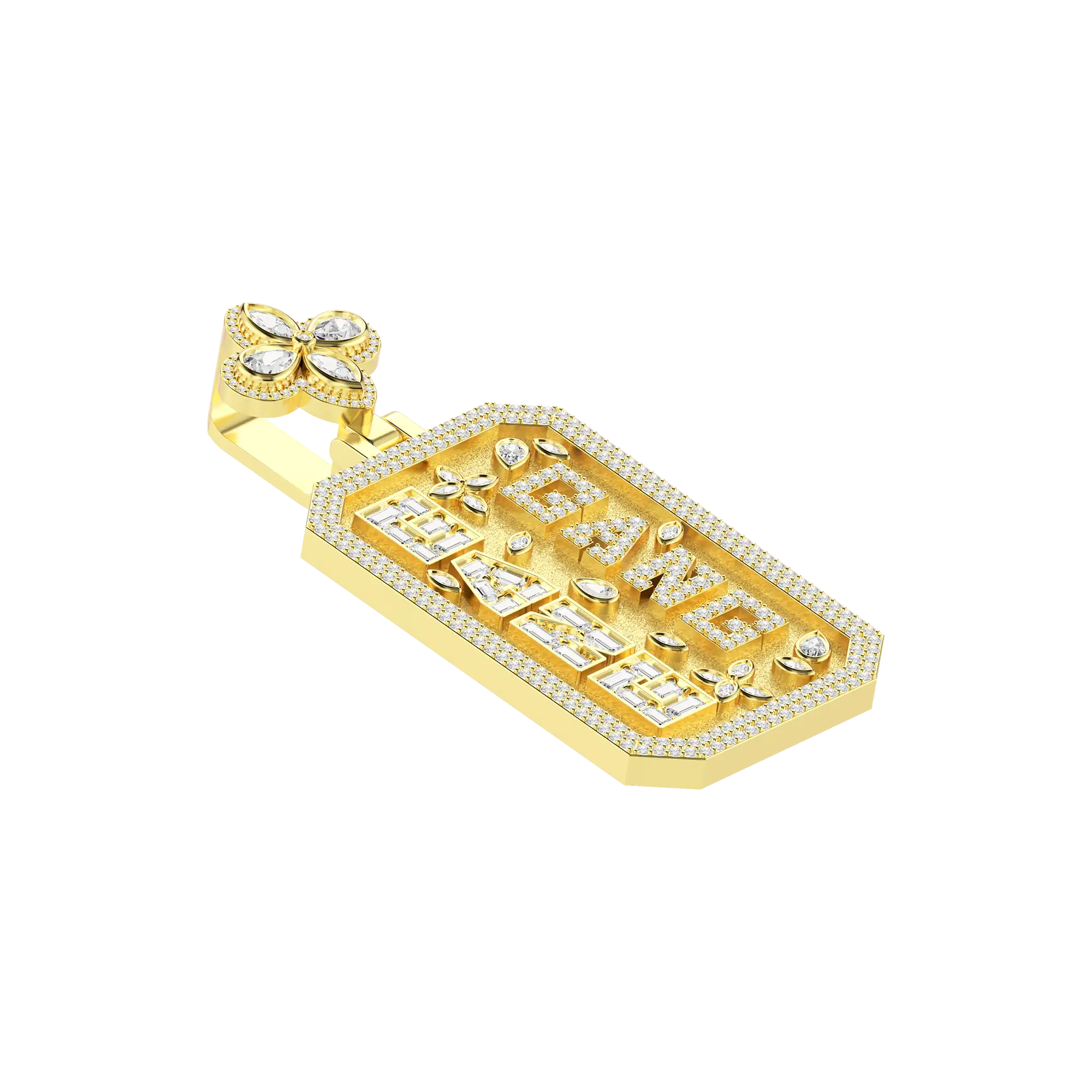 Custom Special Cut Letter Square Pendant