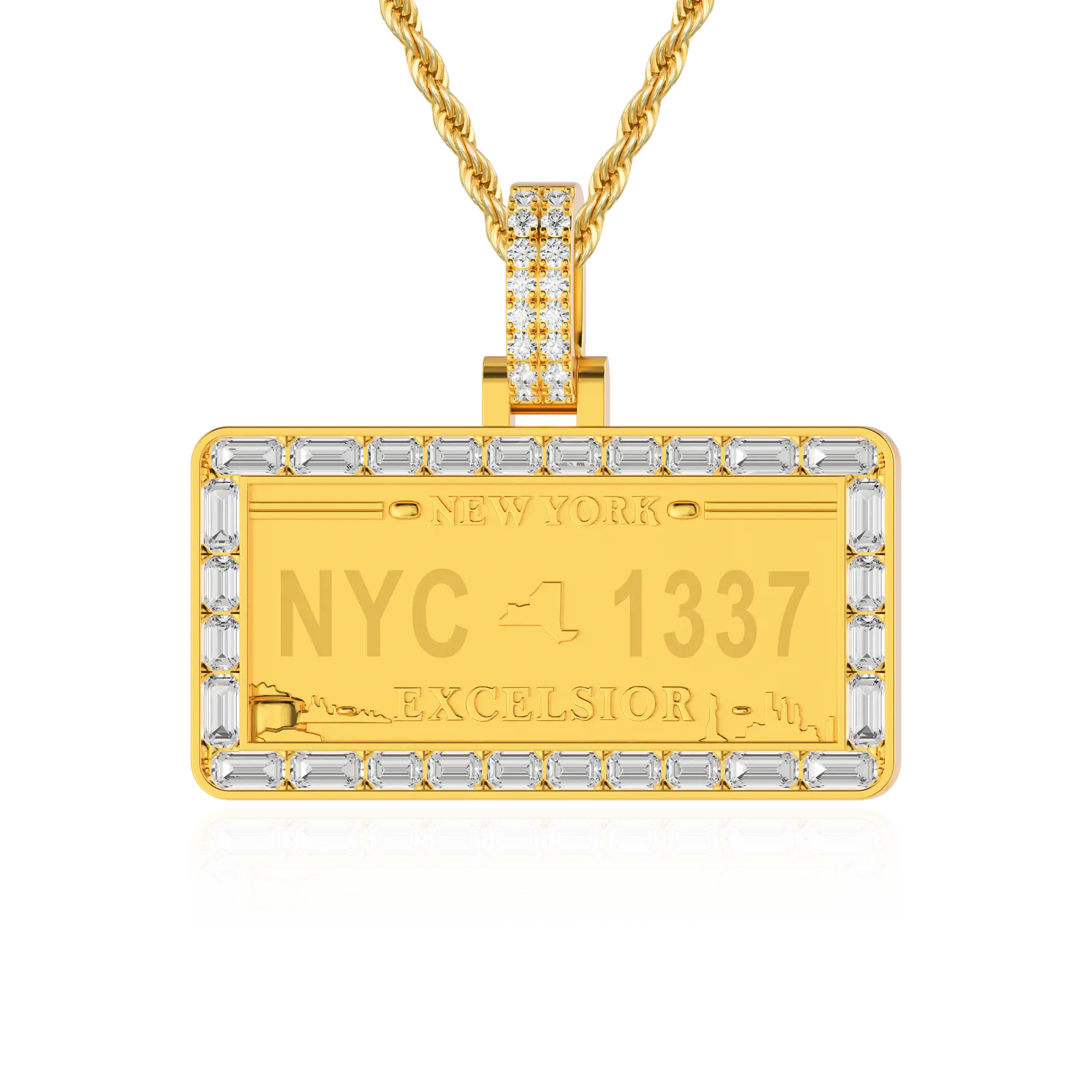 Custom License Plate Pendant (Texas/New York/Florida) - 38mm