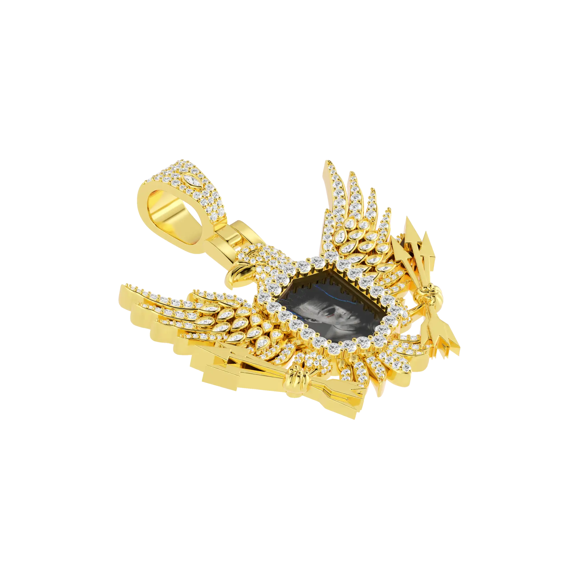 Custom 3D Eagle Photo Frame Pendant