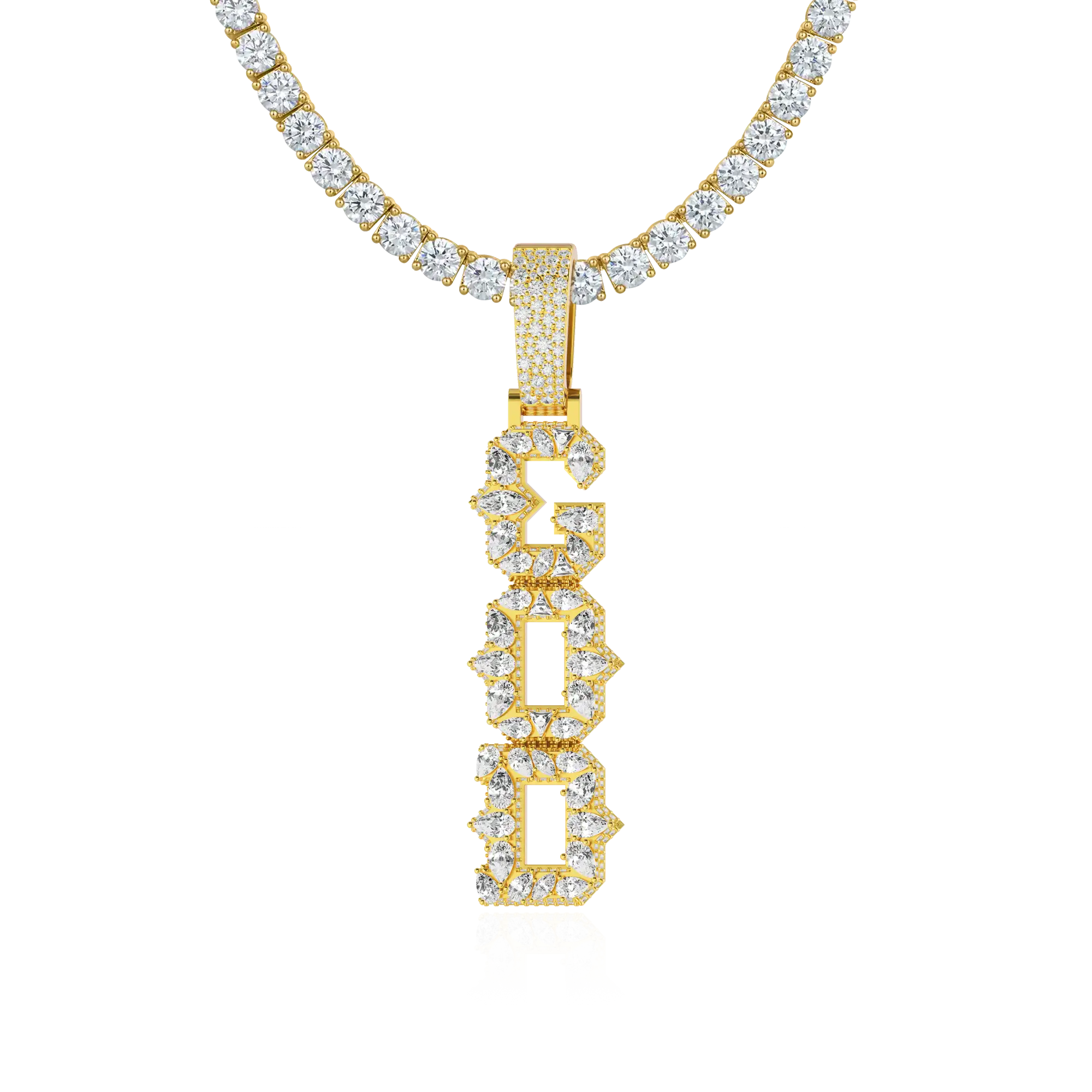 Custom Rhombus-Shaped Font Pendant