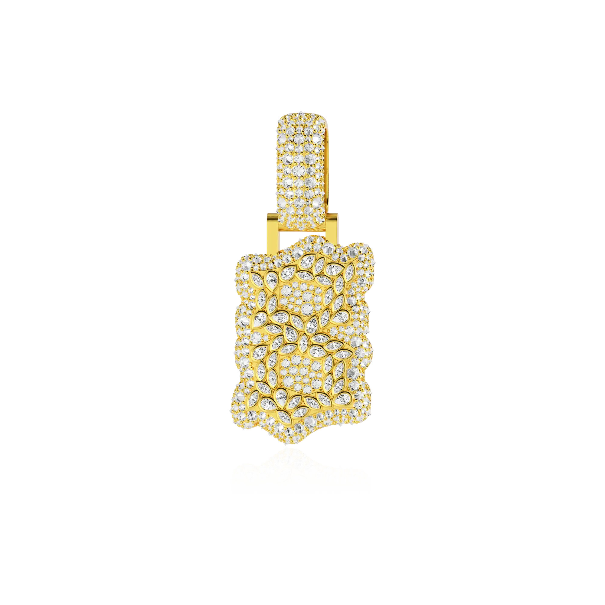 Custom Shaped Diamond Double-Layer Pendant - 35mm