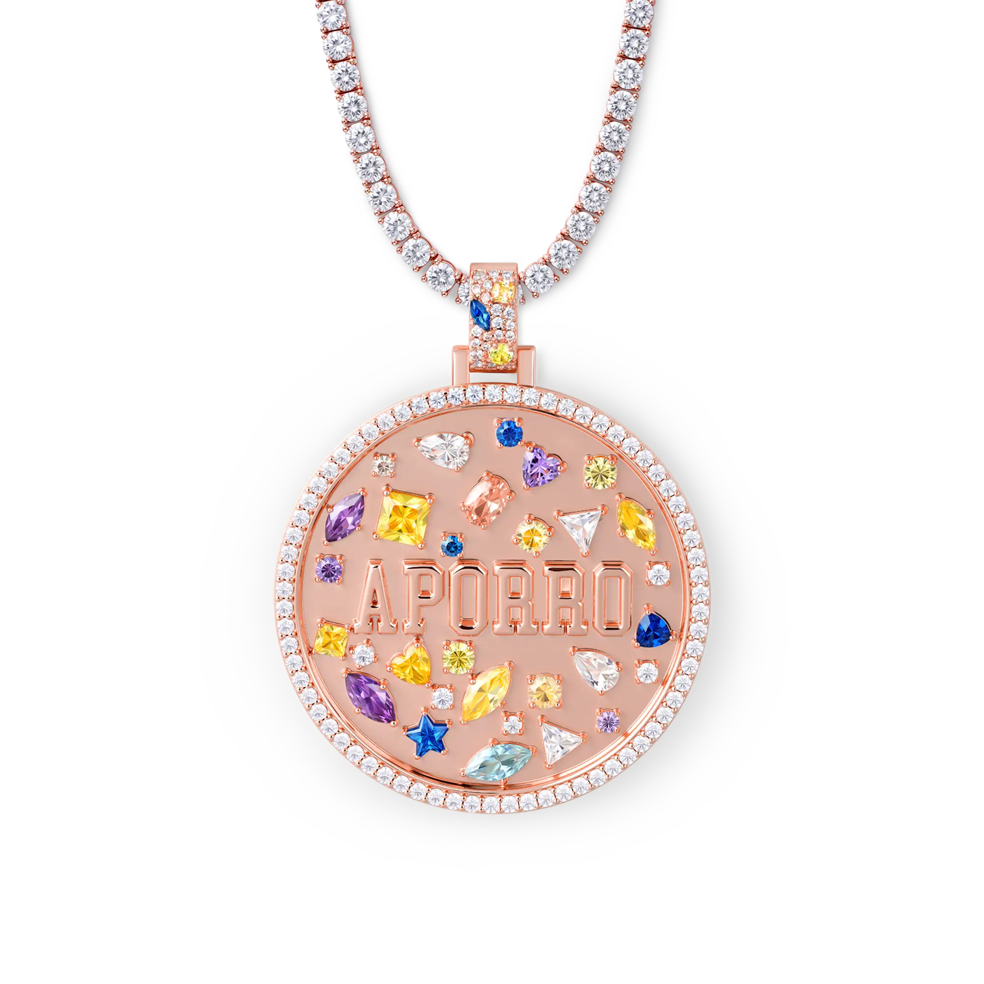 Custom Mosaic Name Medallion Pendant - 51mm