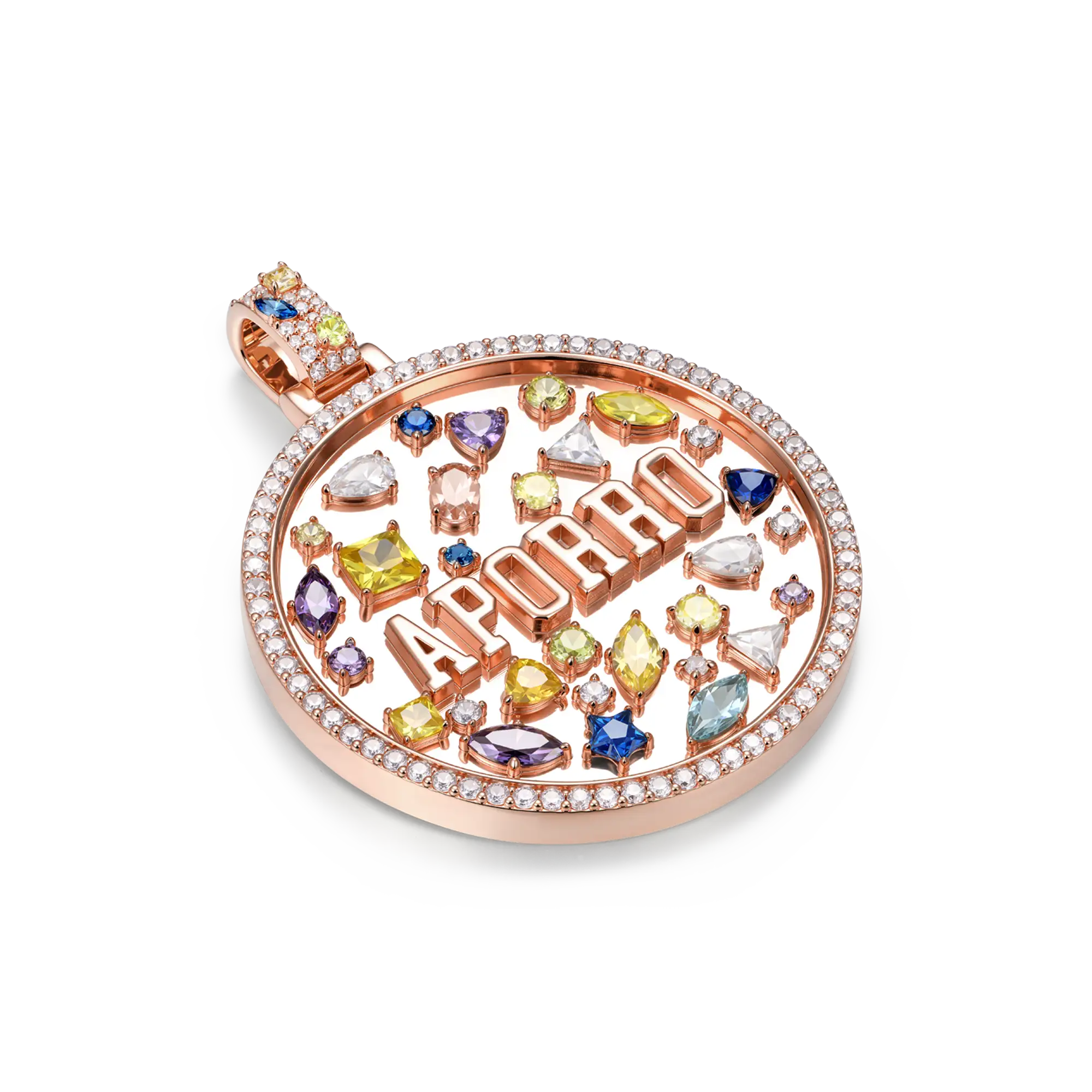 Custom Mosaic Name Medallion Pendant - 51mm