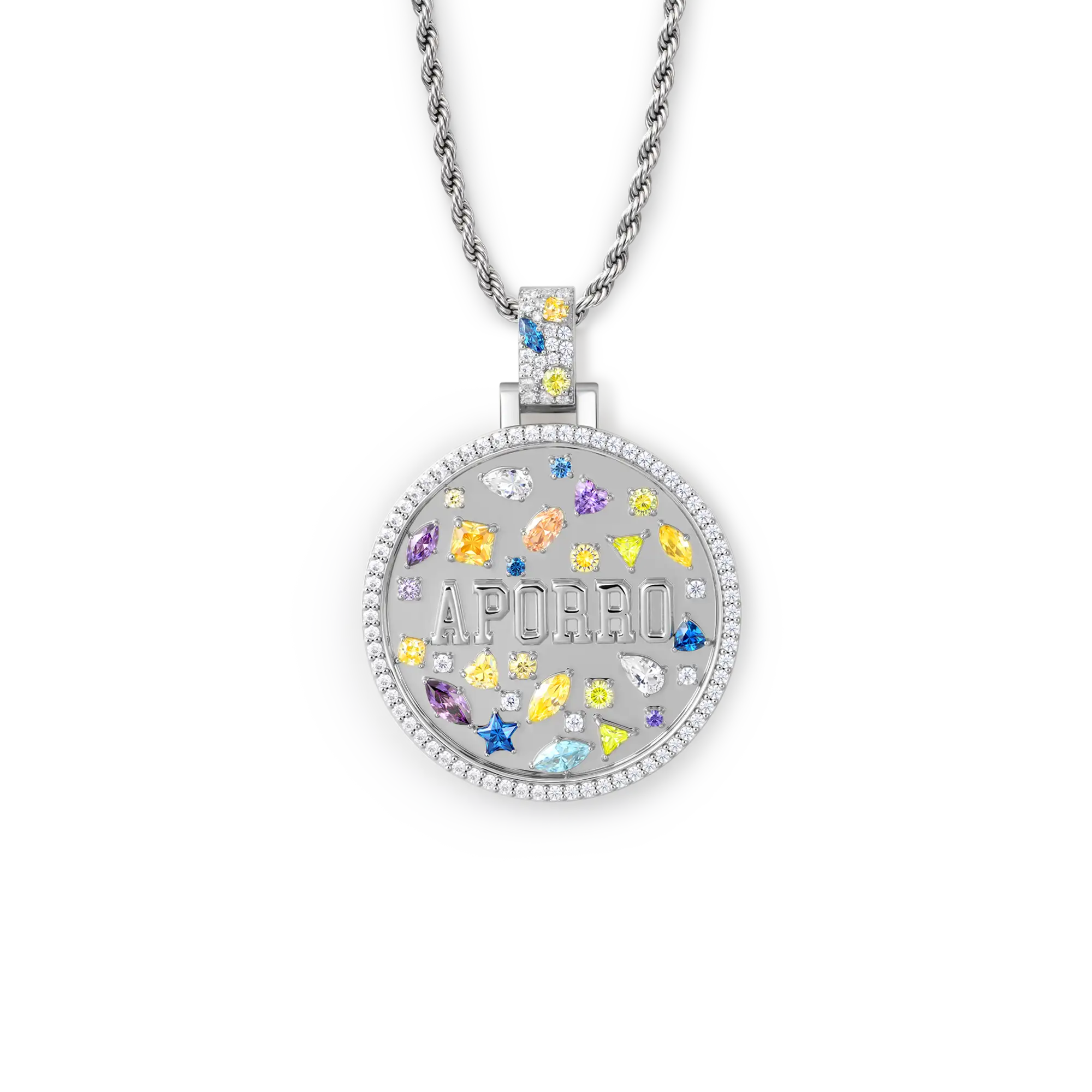 Custom Mosaic Name Medallion Pendant - 38mm
