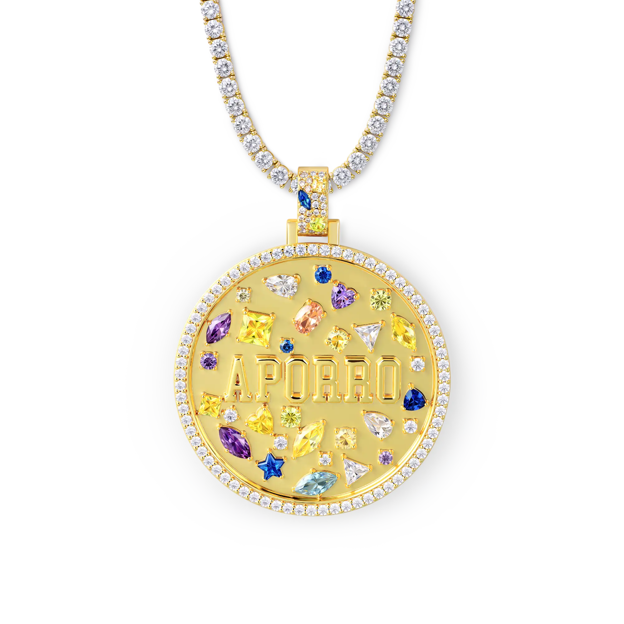 Custom Mosaic Name Medallion Pendant - 51mm