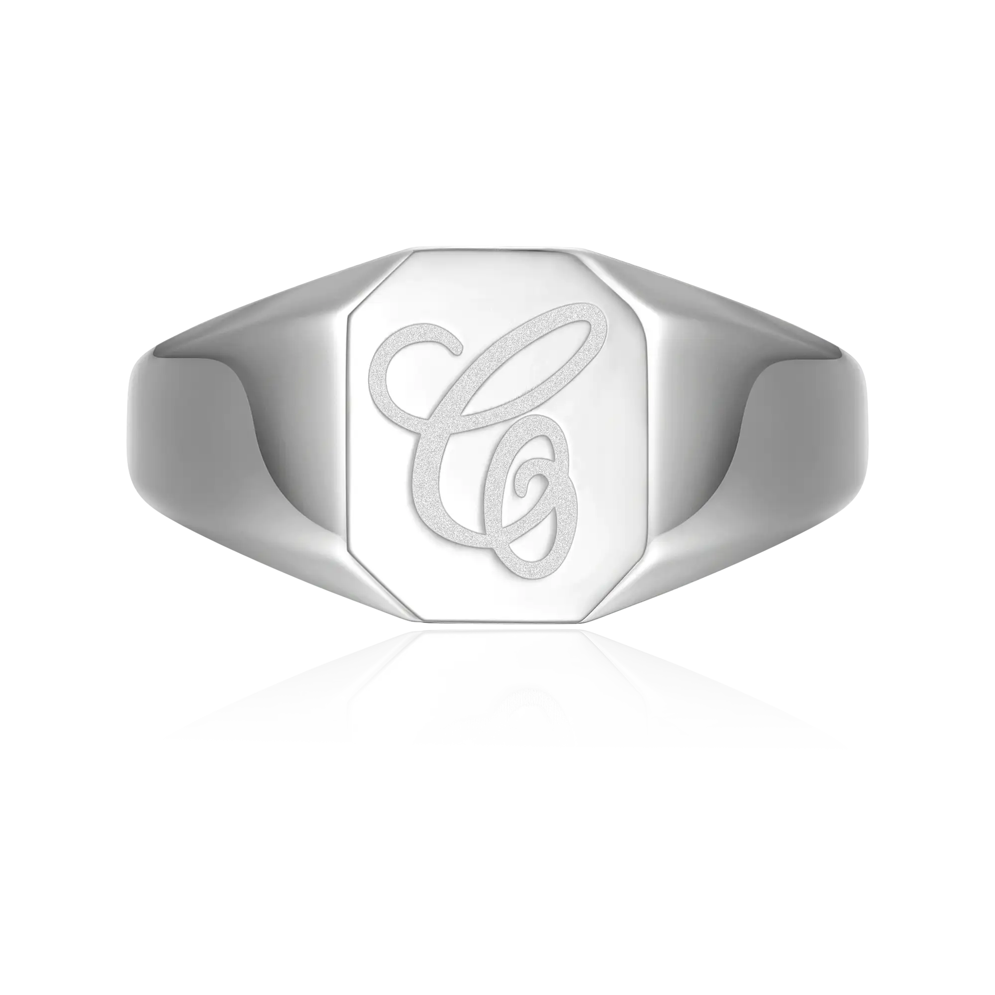Custom Octagon Signet Ring - Letter