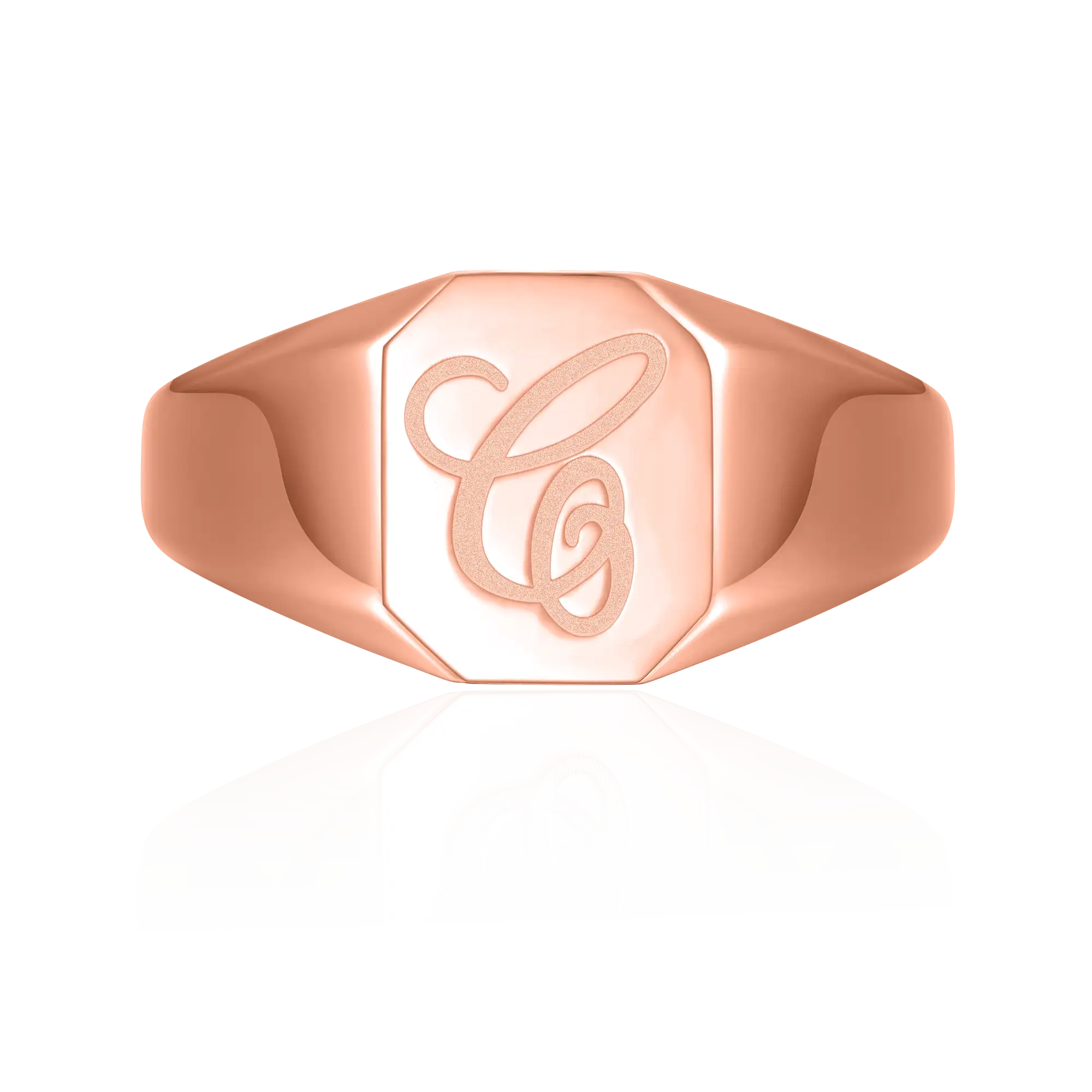 Custom Octagon Signet Ring - Letter