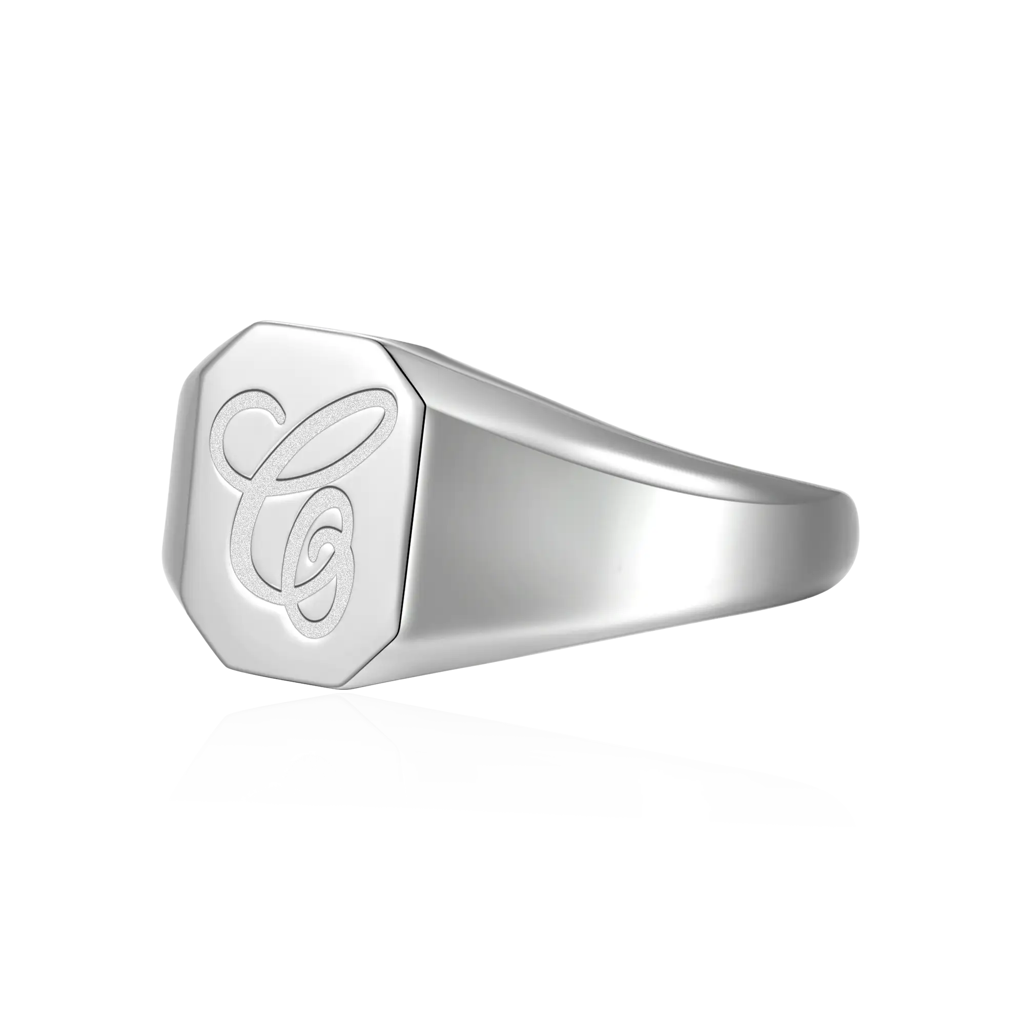 Custom Octagon Signet Ring - Letter