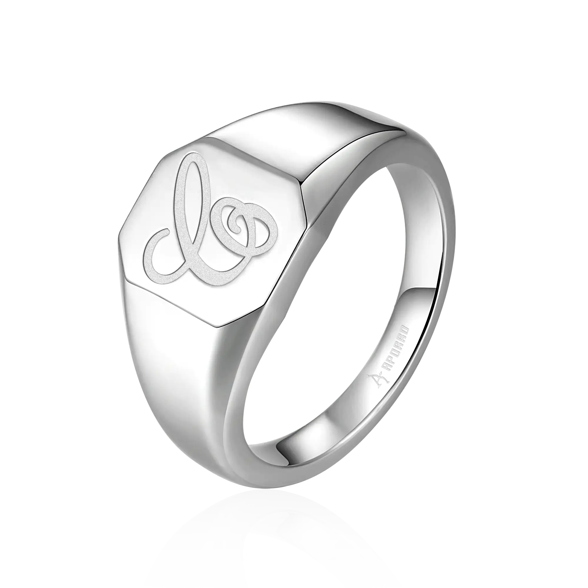 Custom Octagon Signet Ring - Letter