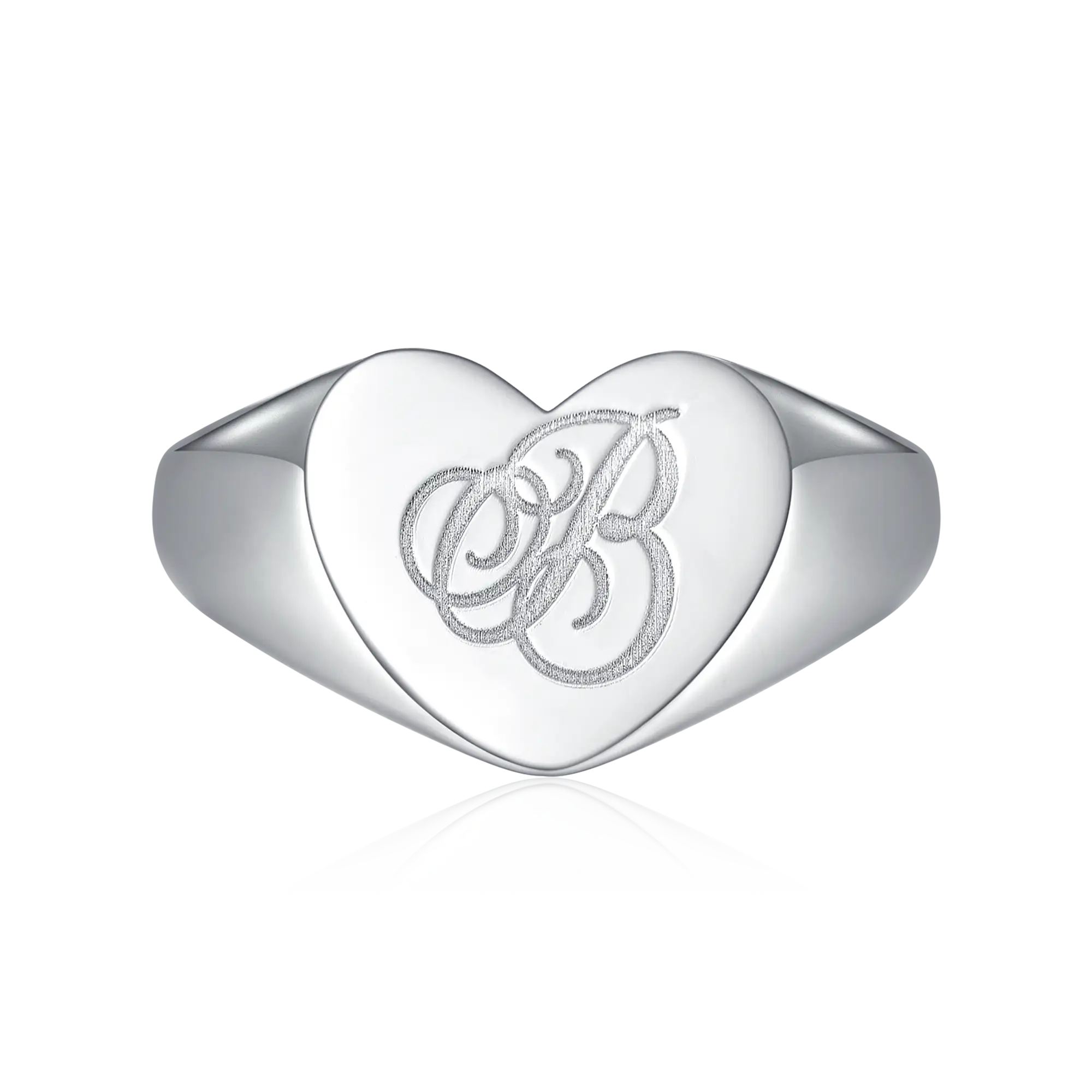 Custom Heart Signet Ring - Letter